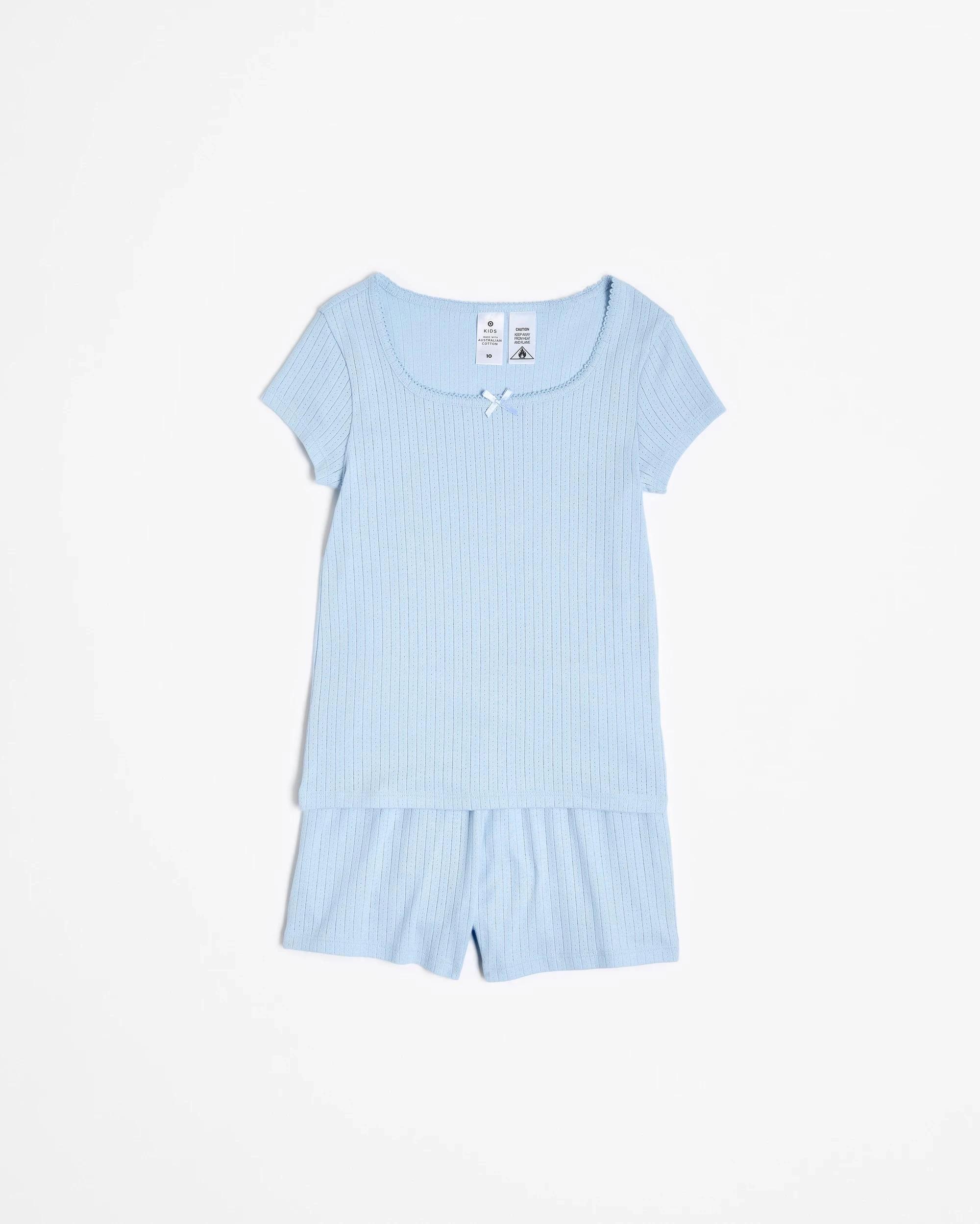 5 Target Australian Cotton Older Girls Pointelle Pyjama Set BLUE, 5 of 7