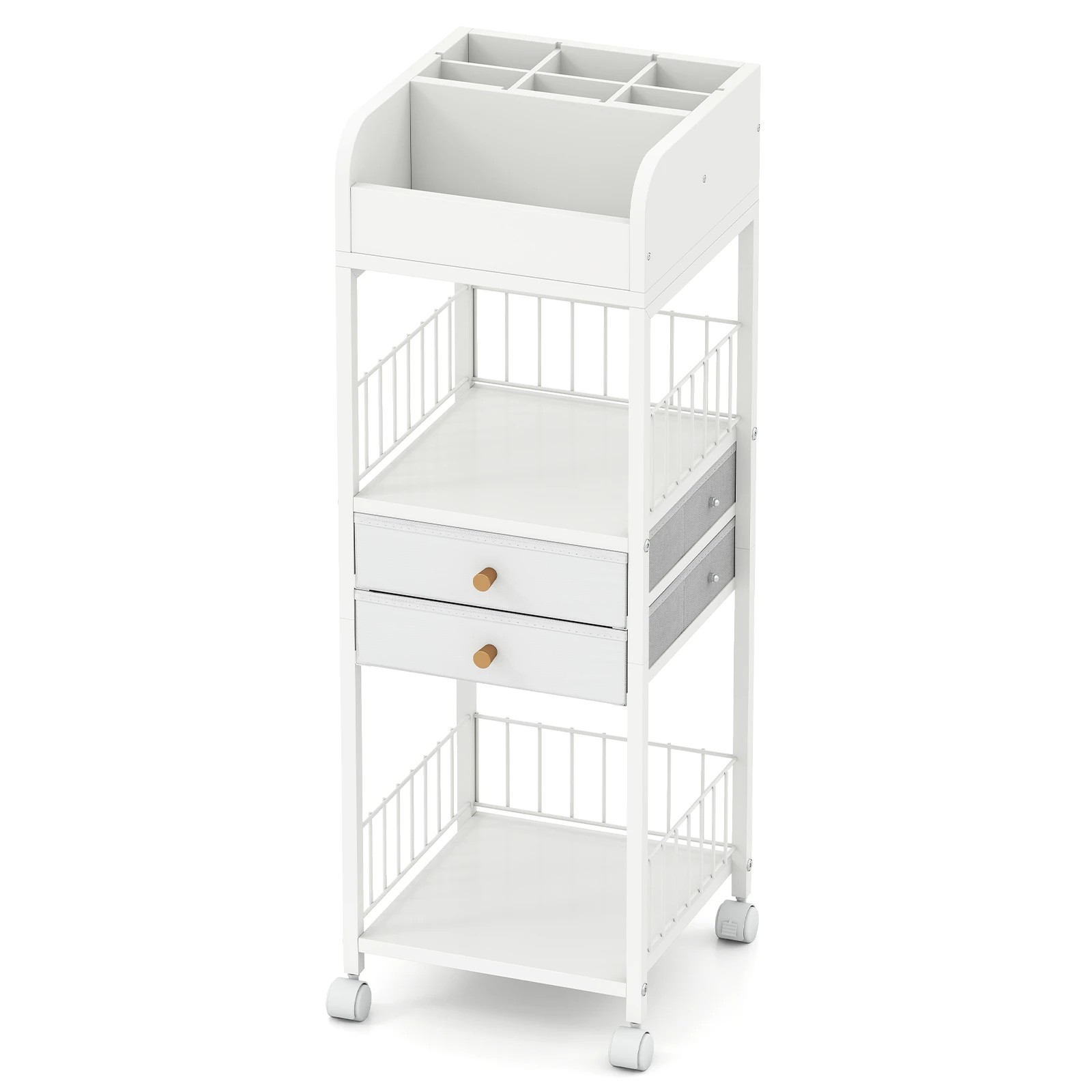 1 Costway Makeup Storage Cart w/Drawers Rolling Vanity Organizer, 1 of 5