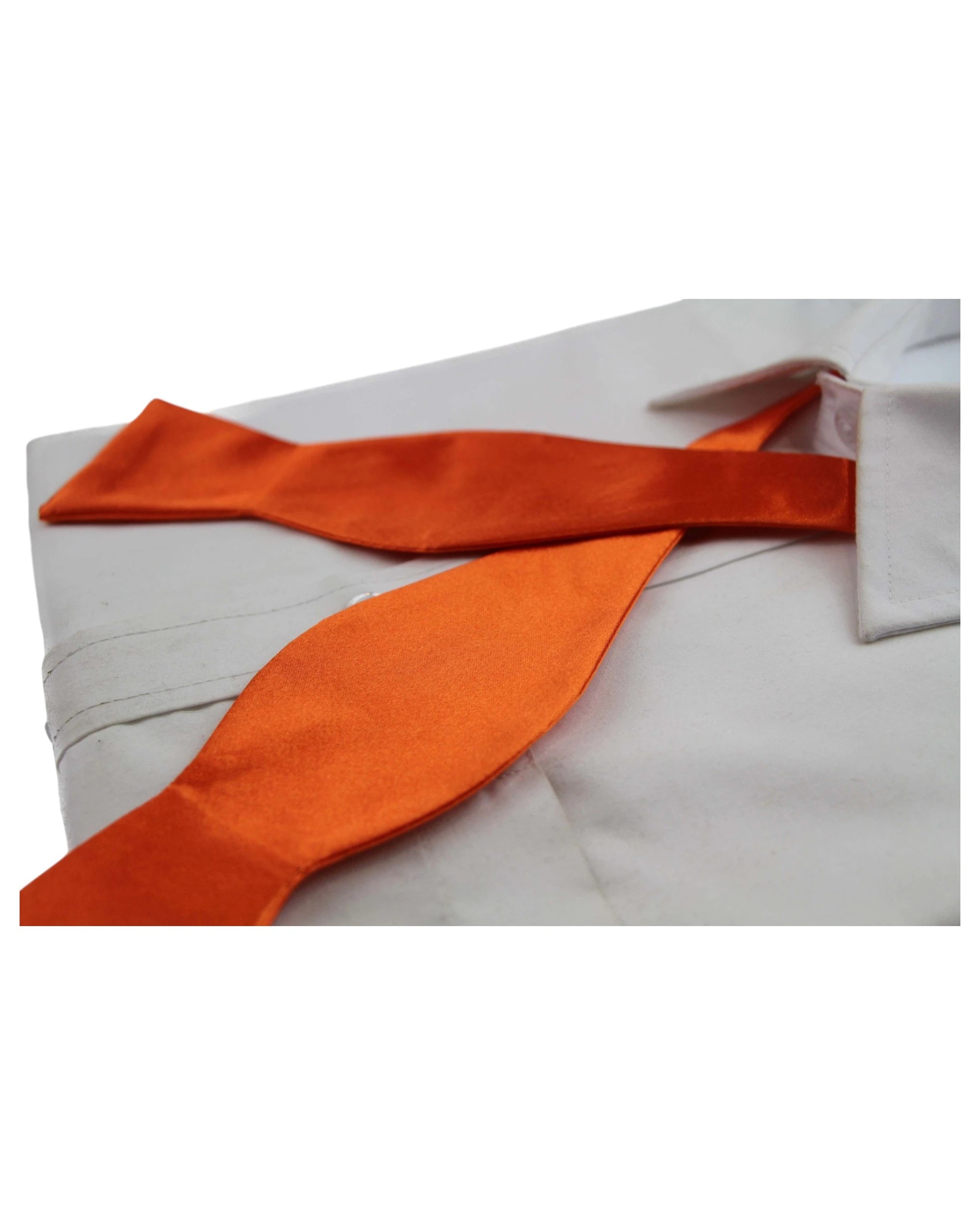 3 Zasel Mens Self Tie Bow Tie - Orange, 3 of 3