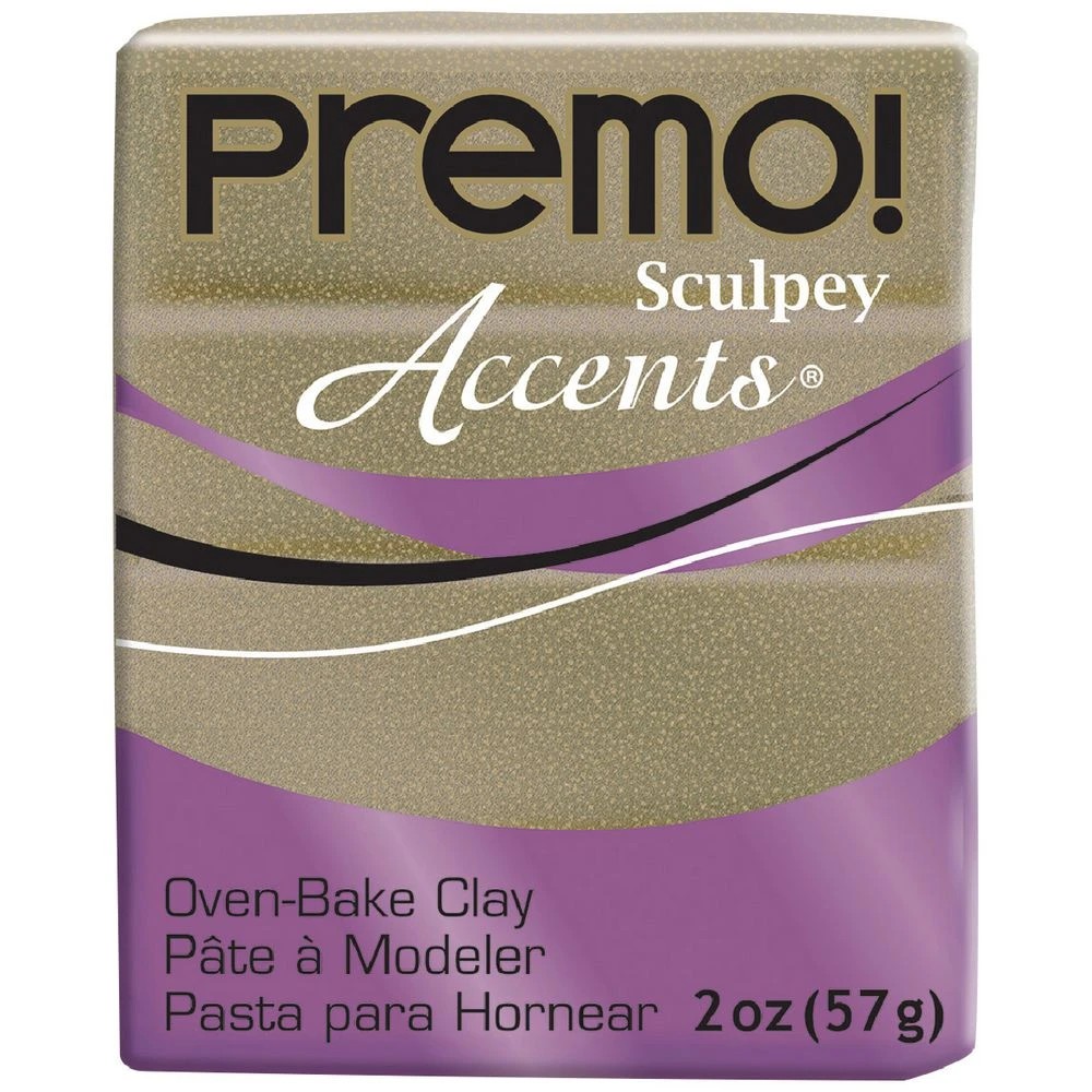 1 Sculpey Premo Modelling Clay Yellow Gold Glitter 57g, 1 of 3