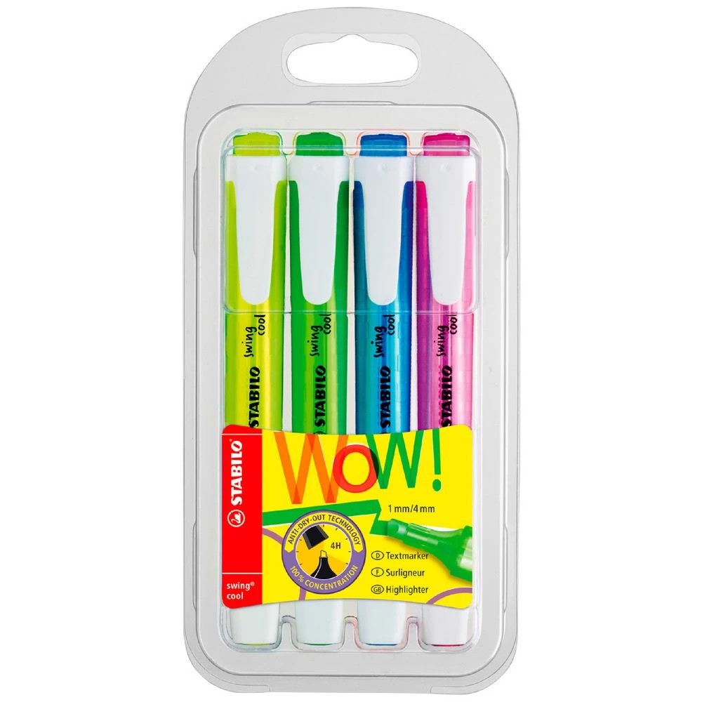 1 Stabilo Swing Cool Highlighters Assorted 4 Pack, 1 of 3