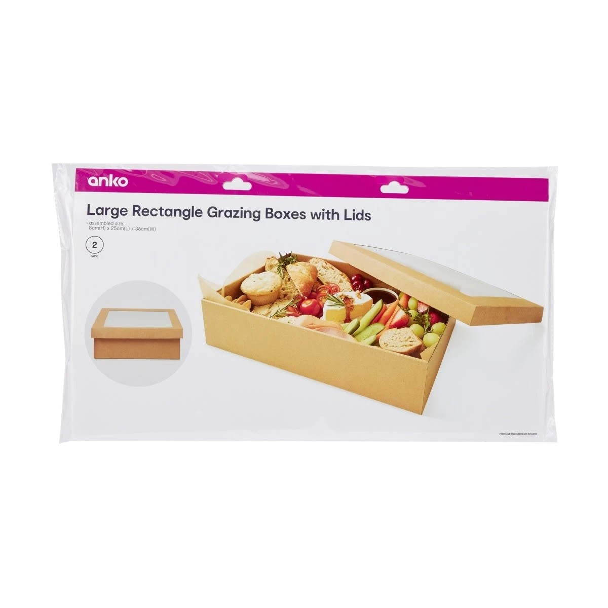 7 2 Pack Large Rectangle Grazing Boxes with Lids, 7 of 7