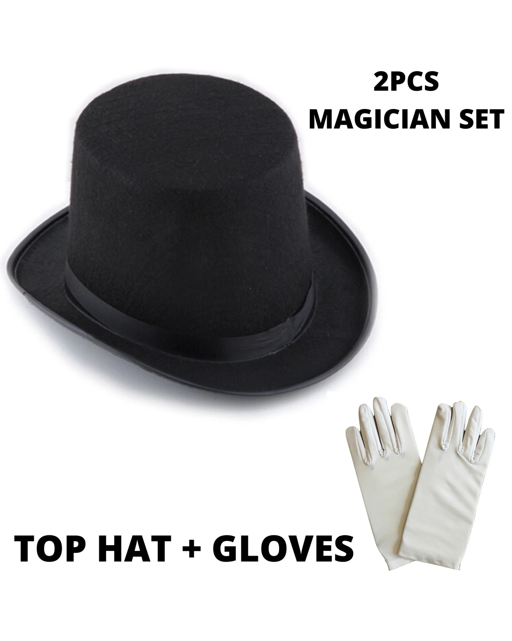 2 BR Costumes Magician Top Hat and Gloves Set for Costume Parties and Halloween, 2 of 2