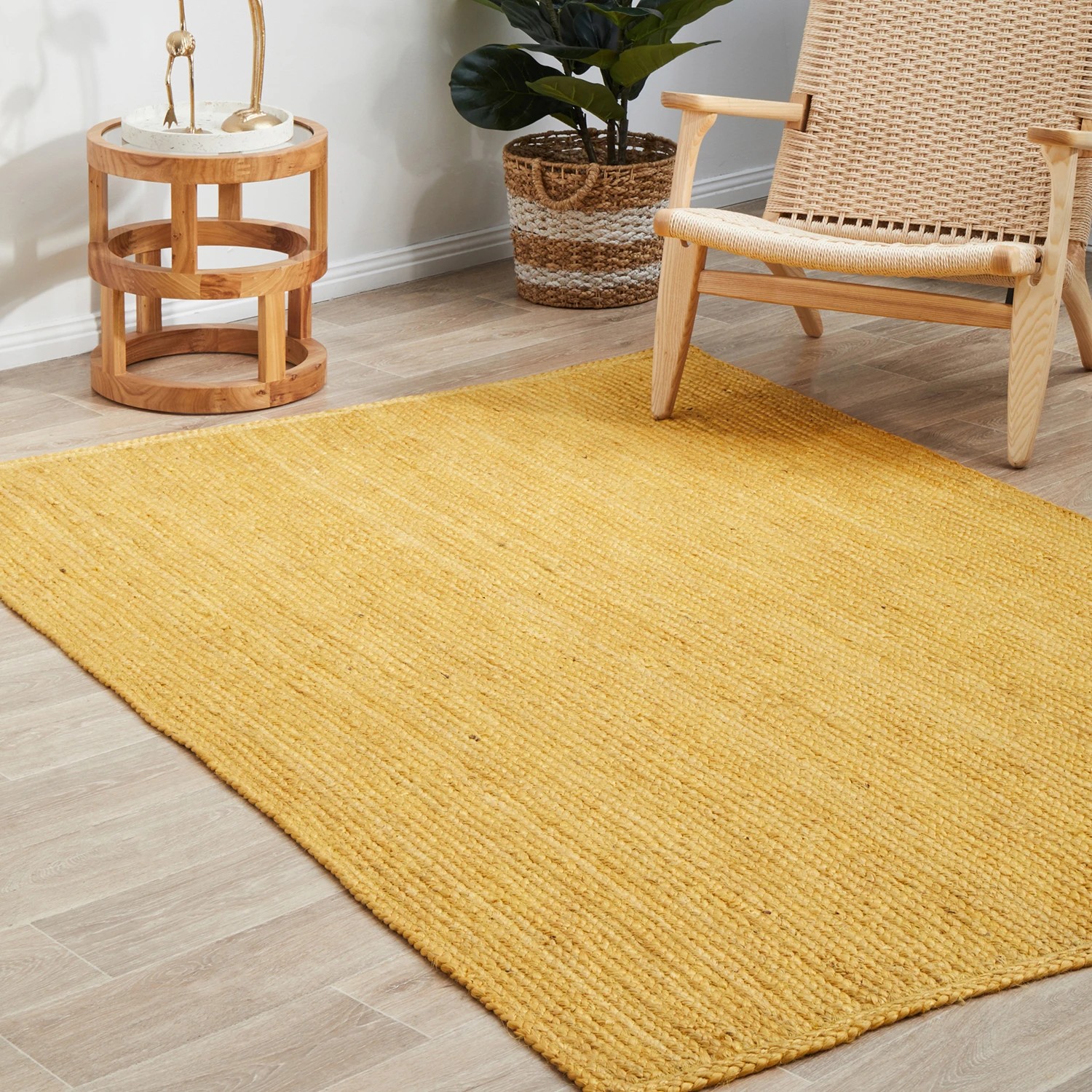 3 Common Ground Rugs Shoreline 400x300cm - Extra Extra Large Hand Braided Jute Floor Rug - Yellow, 3 of 8