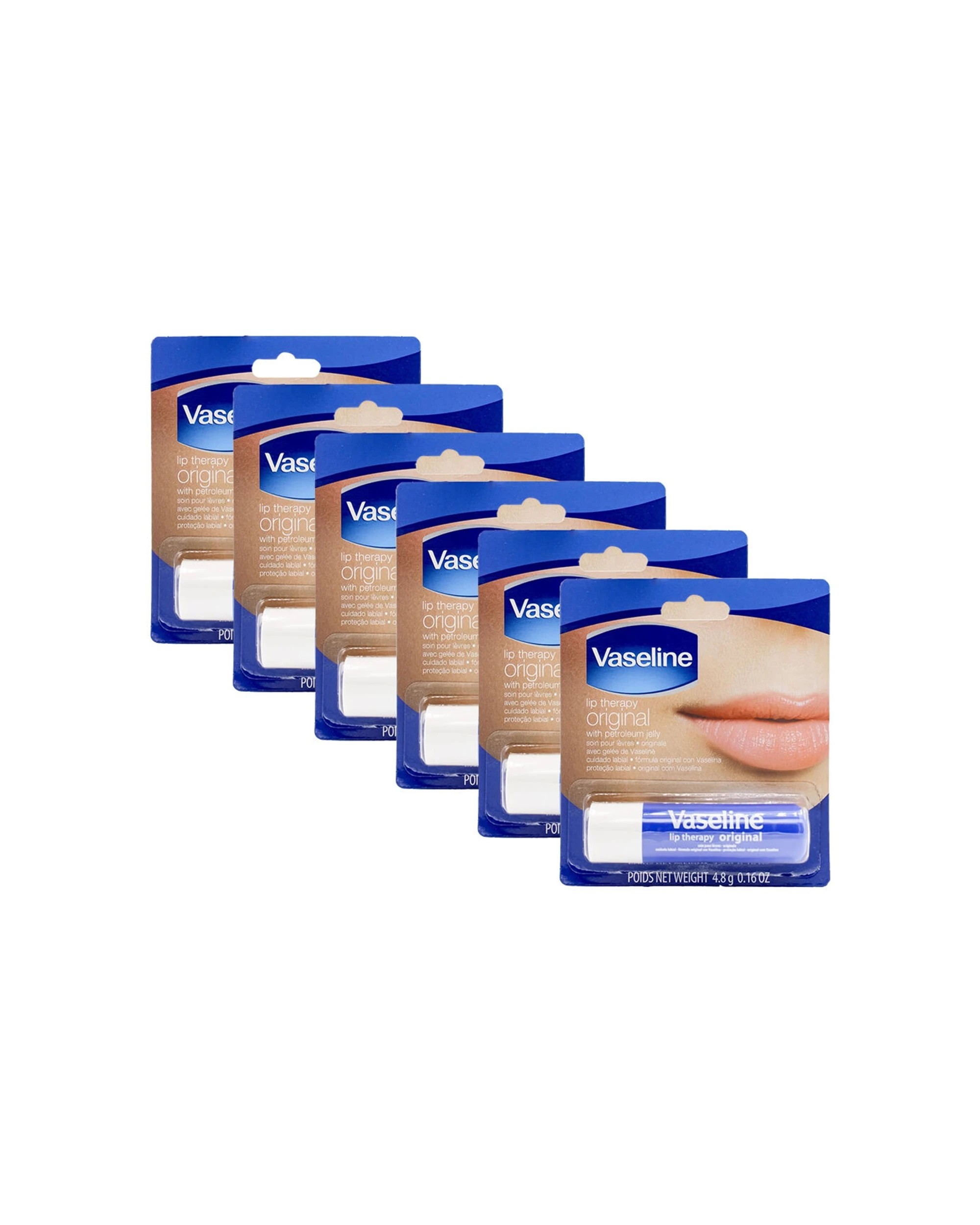 1 Vaseline 6PK 4.8g Lip Therapy Original With Petroleum Jelly - Blue, 1 of 3