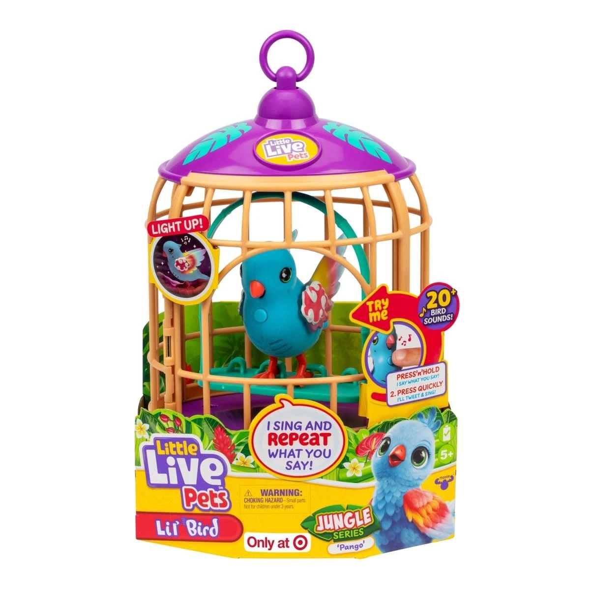 1 Little Live Pets Lil' Bird & Cage - Jungle Series Pango, 1 of 10