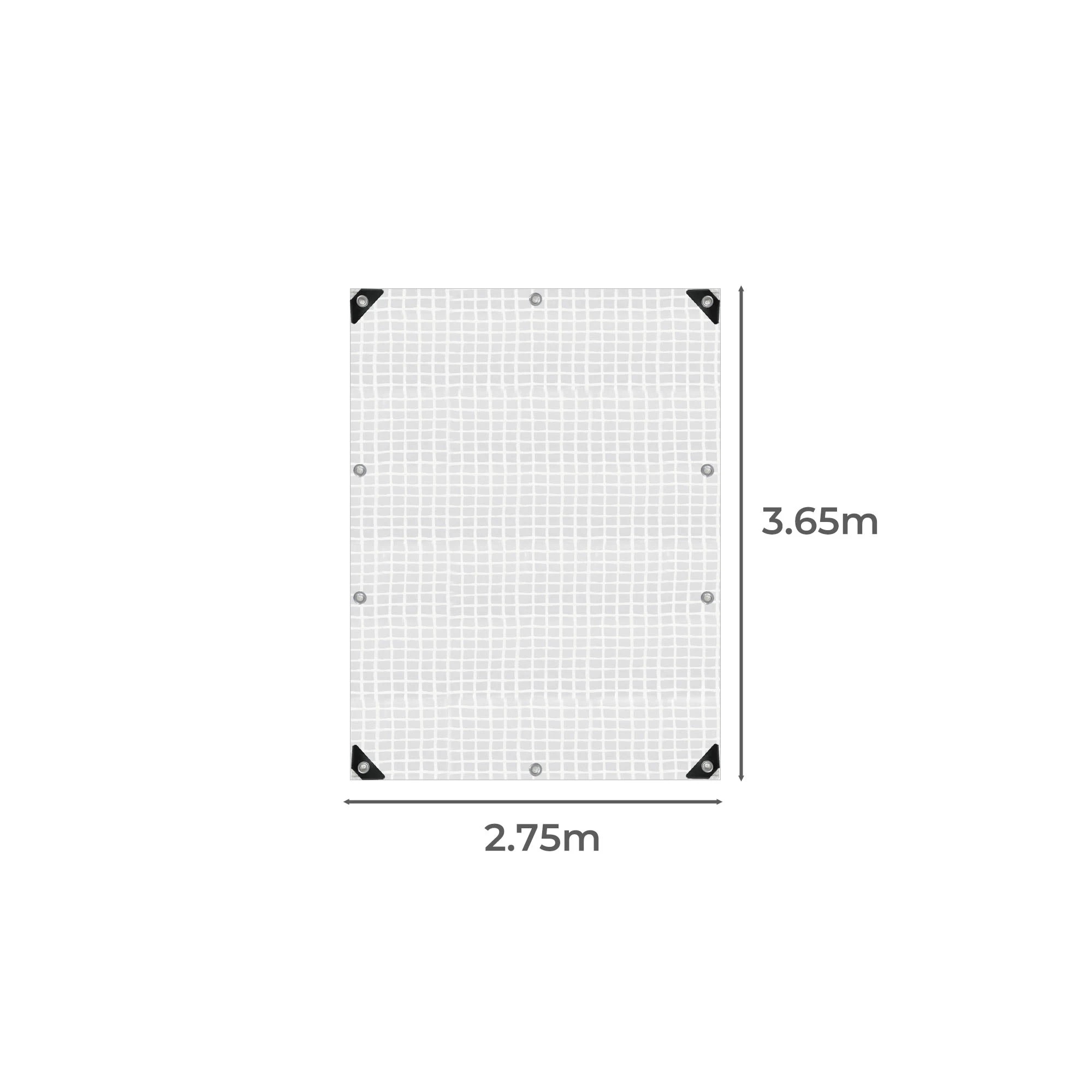 3 Mountview 2.75X3.65M Heavy Duty Waterproof Poly Tarpaulin Camping Cover Clear Grid, 3 of 7