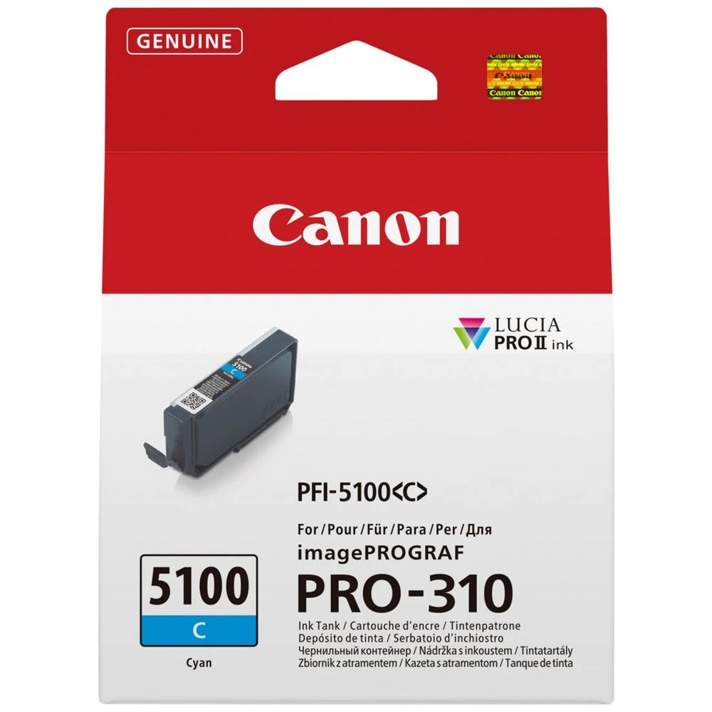 1 Canon PFI-5100 Cyan Ink, 1 of 3