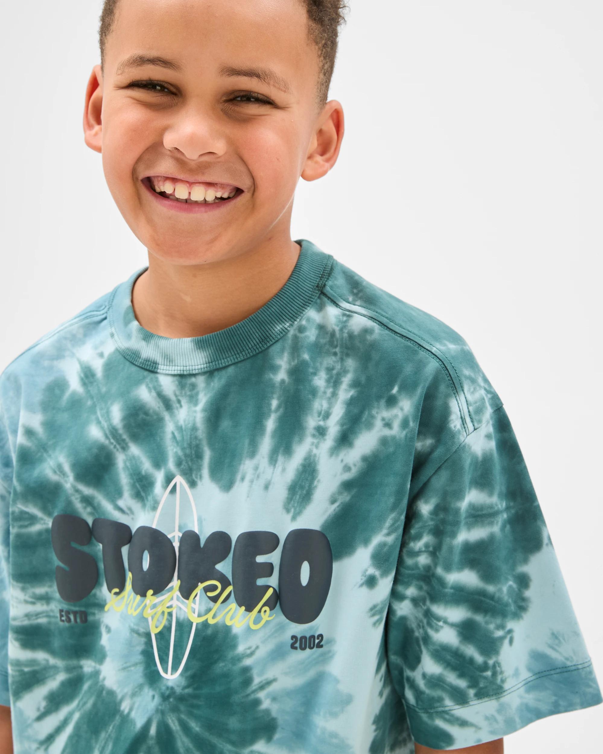 3 Target Kids Australian Cotton Oversized Dyed Graphic T-Shirt GREEN, 3 of 6
