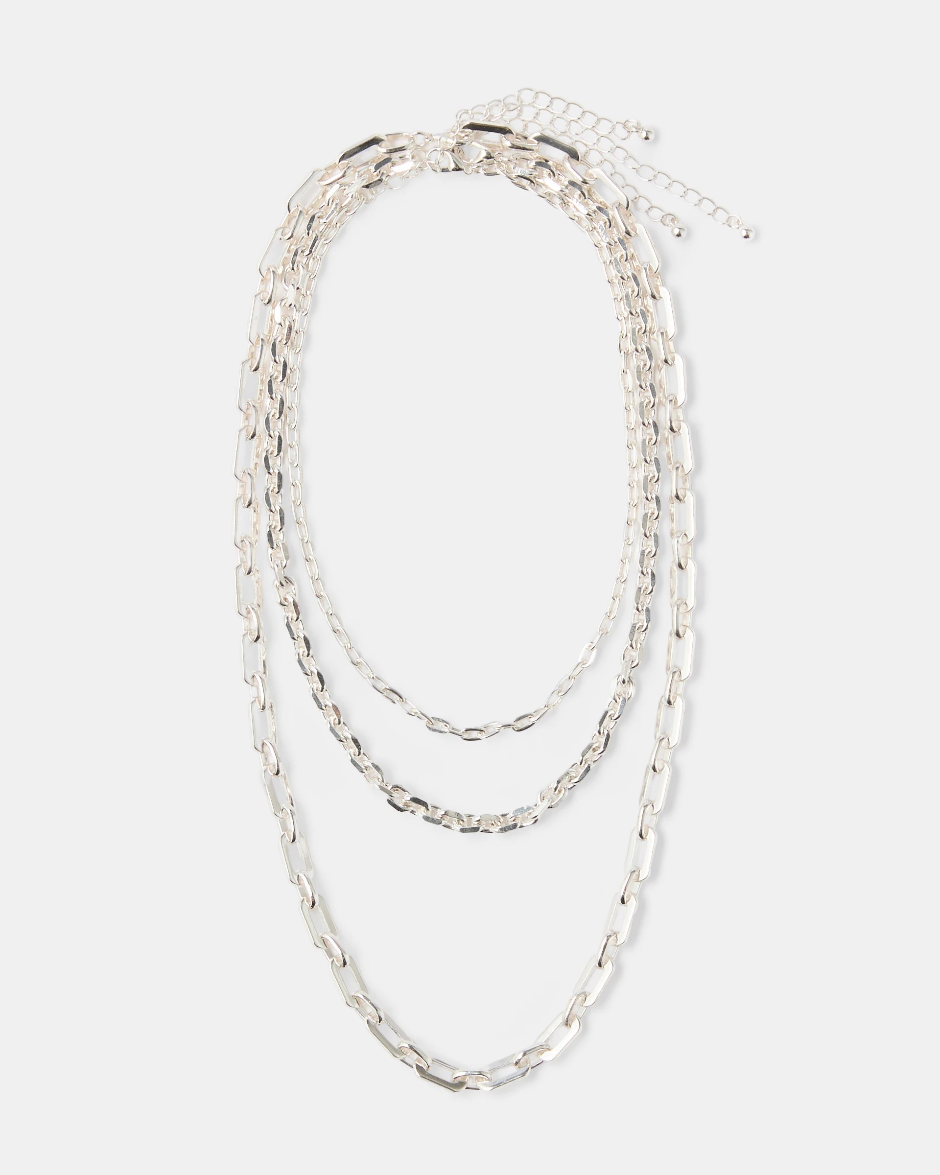 2 3 Pack Chain Necklace - Silver Tone, 2 of 4