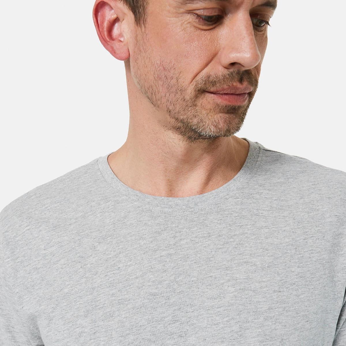 4 Plain Crew Neck T-shirt Gry Marle, 4 of 5