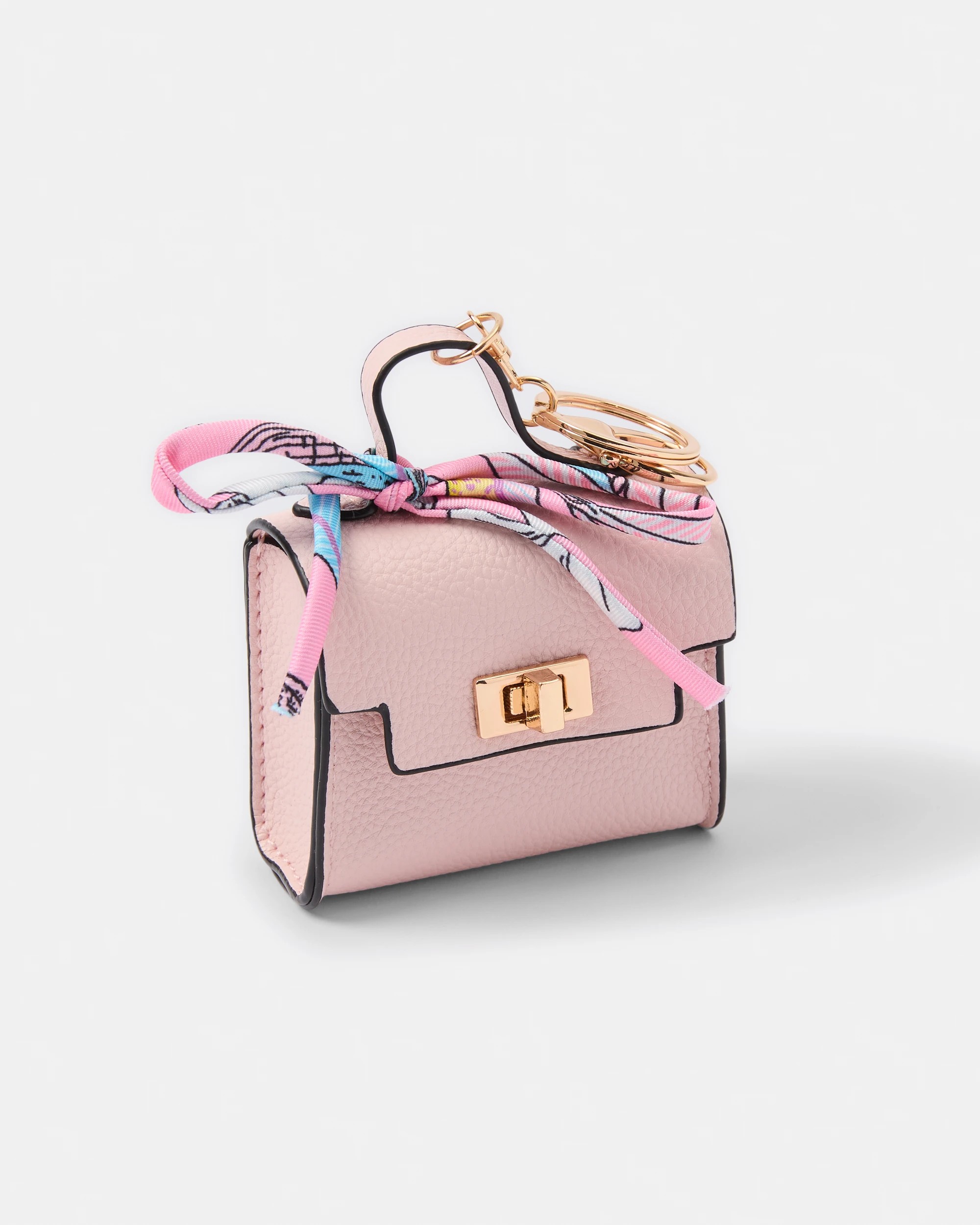 2 Bag Charm Keyring - Pink and Gold Tone, 2 of 3