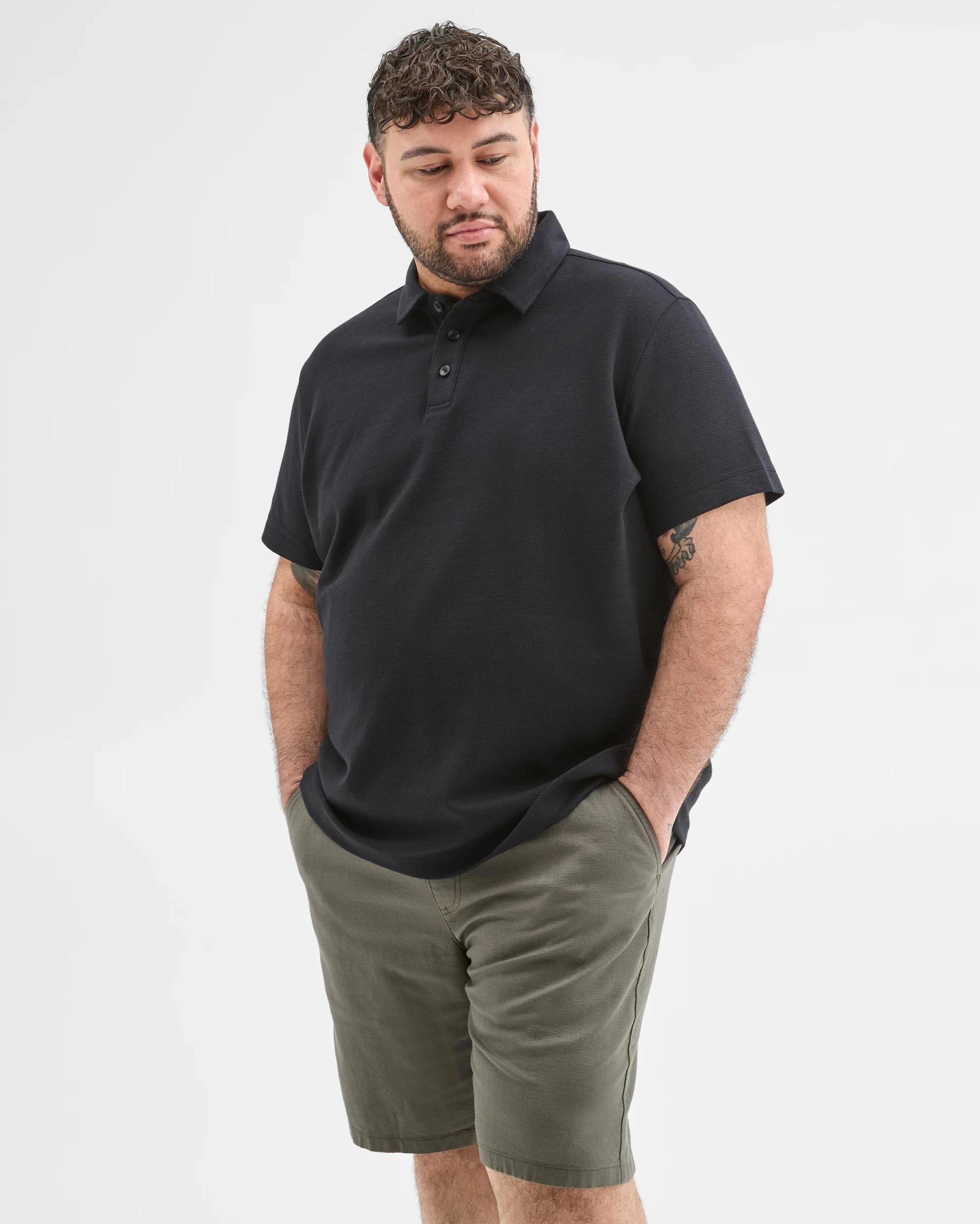 1 Target Man Plus Plus Size Australian Cotton Textured Shorts GUNMETAL, 1 of 5