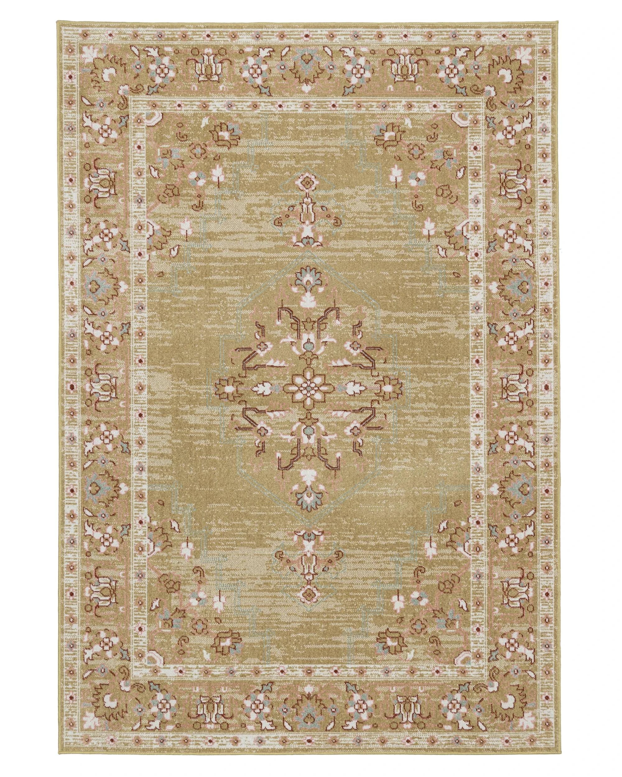 1 Loopsie Gardsten Bronze Traditional Washable Rug - Beige, 1 of 8