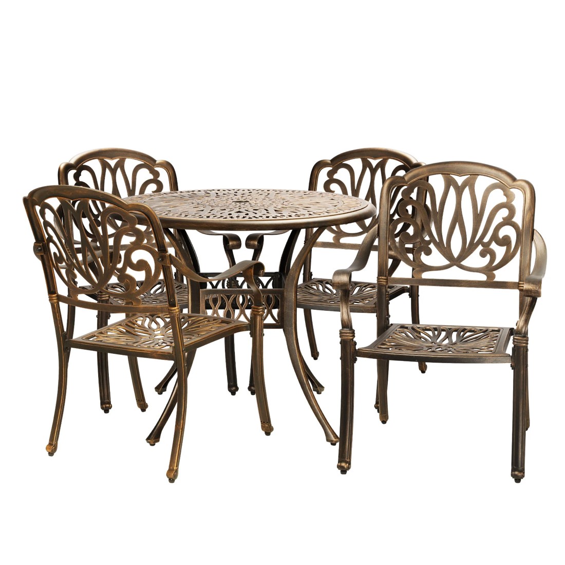 1 Livsip Outdoor Furniture 5 Piece Dining Set Chairs Table Bistro Set Patio Garden
 - Bronze, 1 of 10