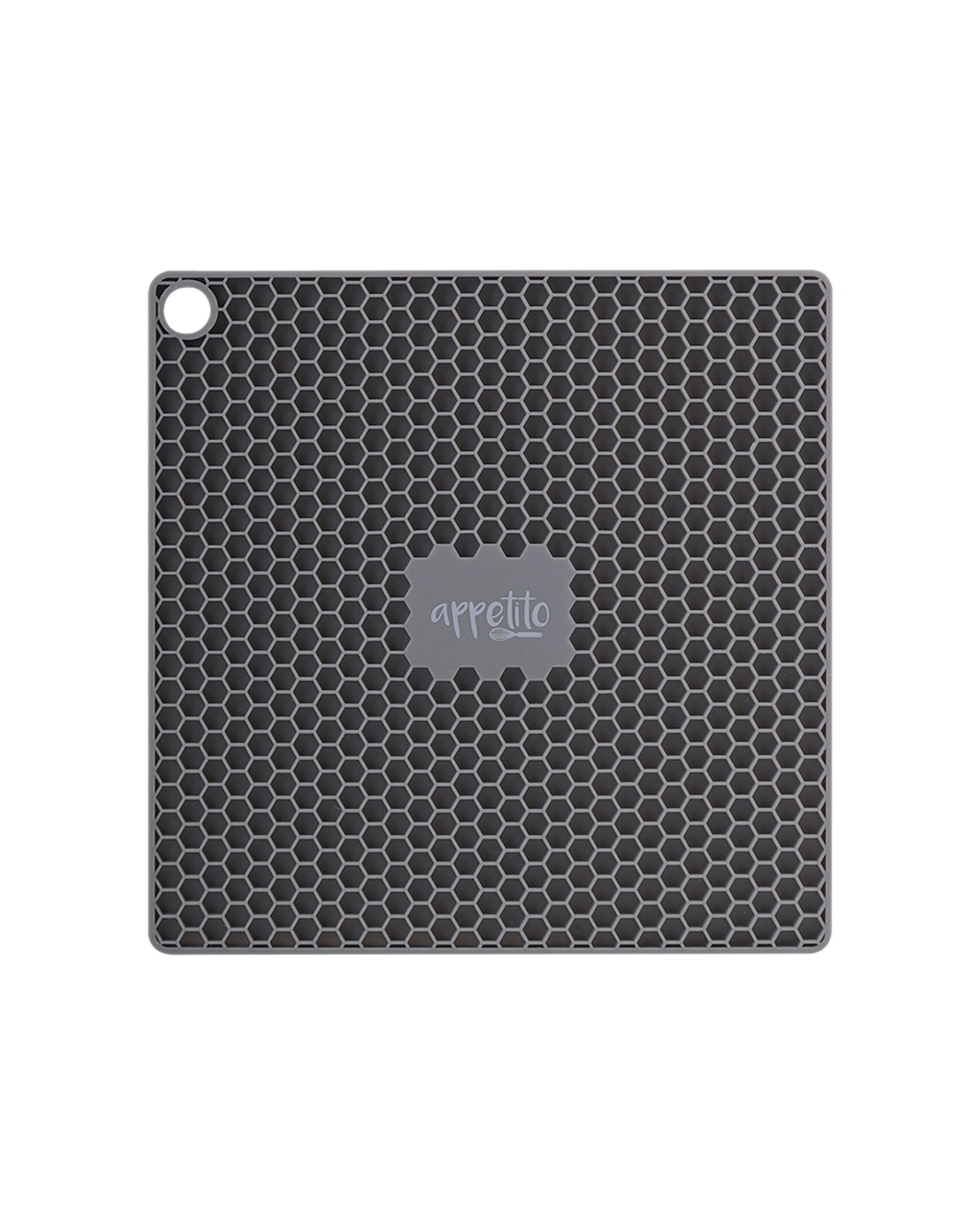 1 Appetito Silicone Square Trivet 17.3cm Charcoal - Charcoal, 1 of 3