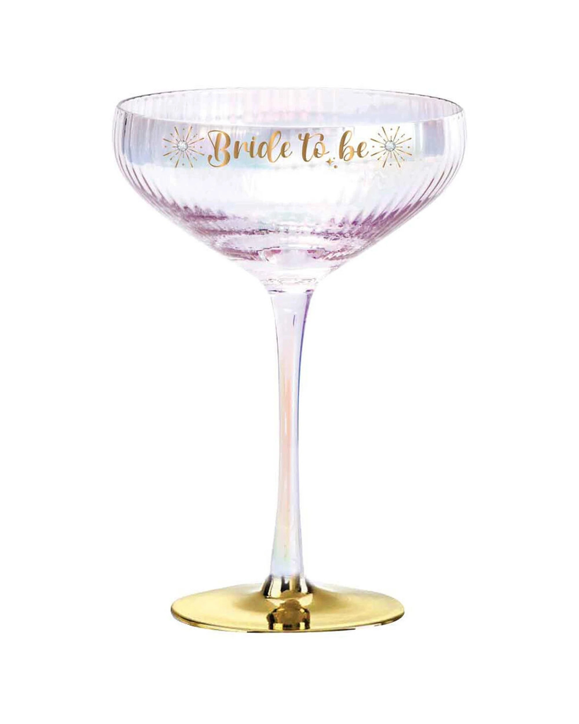1 LMD Bride Holographic Stemmed Coupe Glass Drinkware 300ml - Multi, 1 of 2