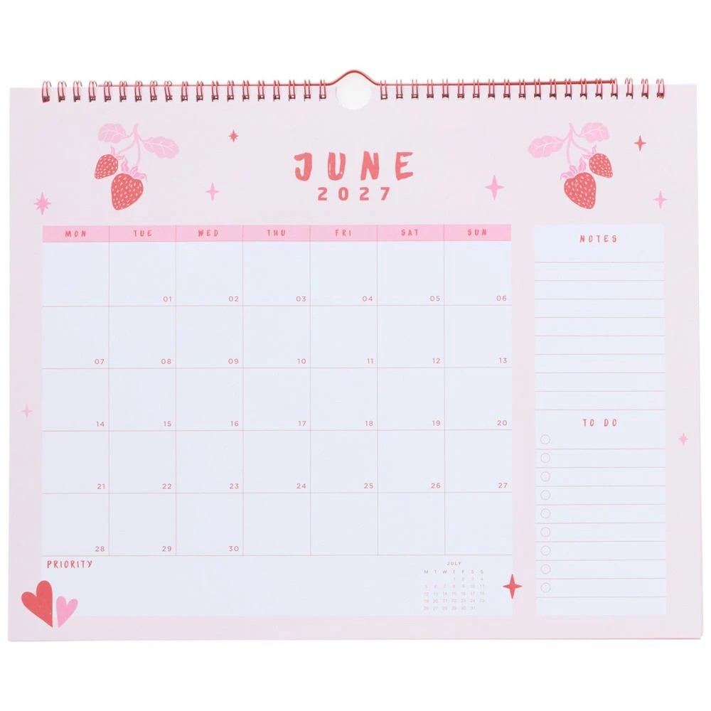 2 Officeworks 2027 Wall Calendar Strawberry, 2 of 3