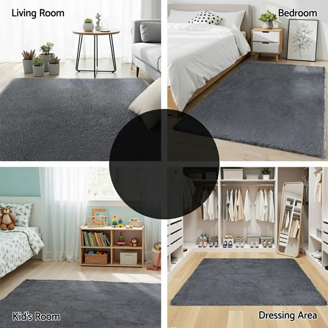 8 Artiss Floor Rug 160x230cm Plush Area Shaggy Rug Living Room Bedroom Carpet - Grey, 8 of 9