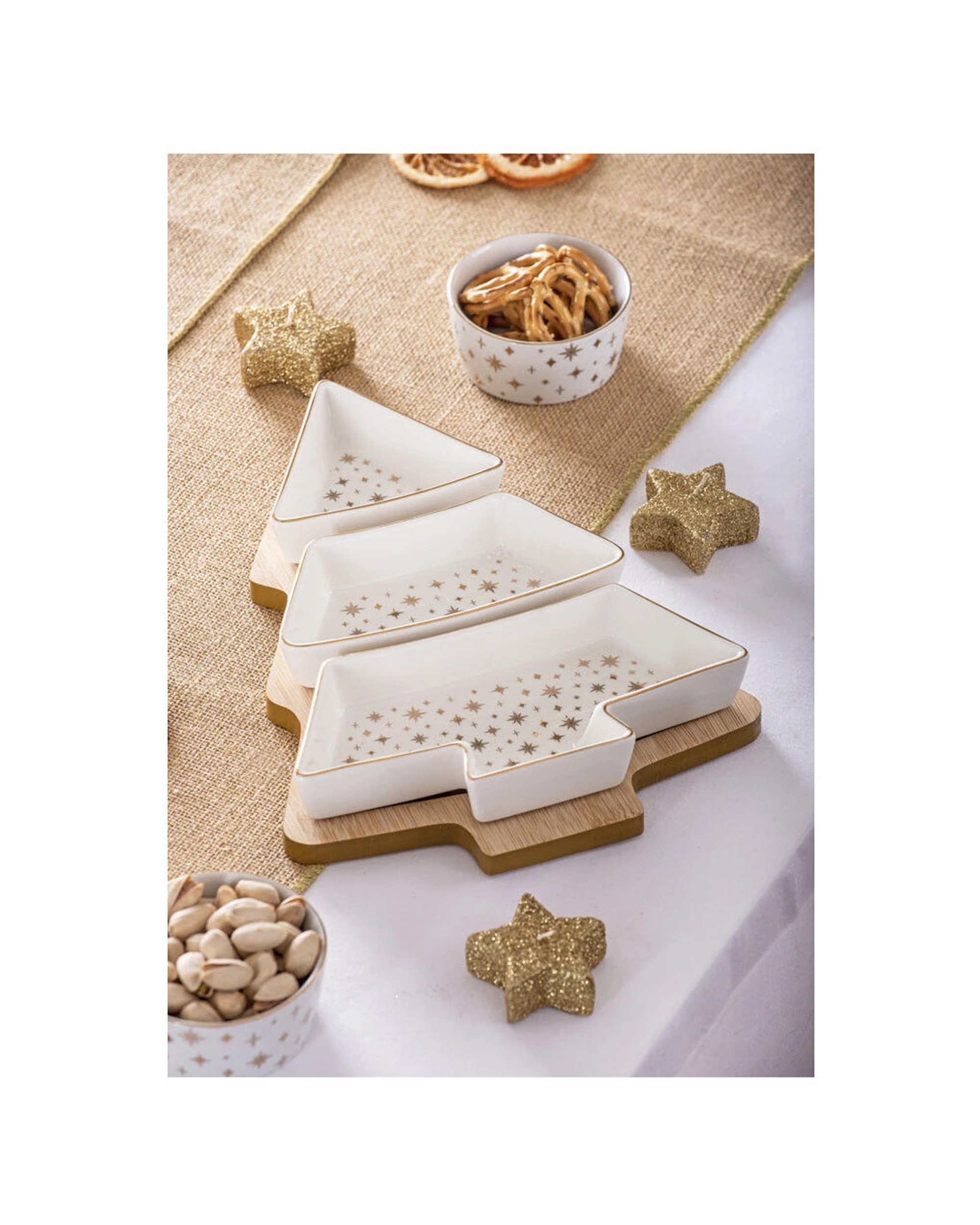 4 Ladelle 4pc Starry Lurex Jute Woven Kitchenware Placemat Set 33x45cm - Gold, 4 of 4