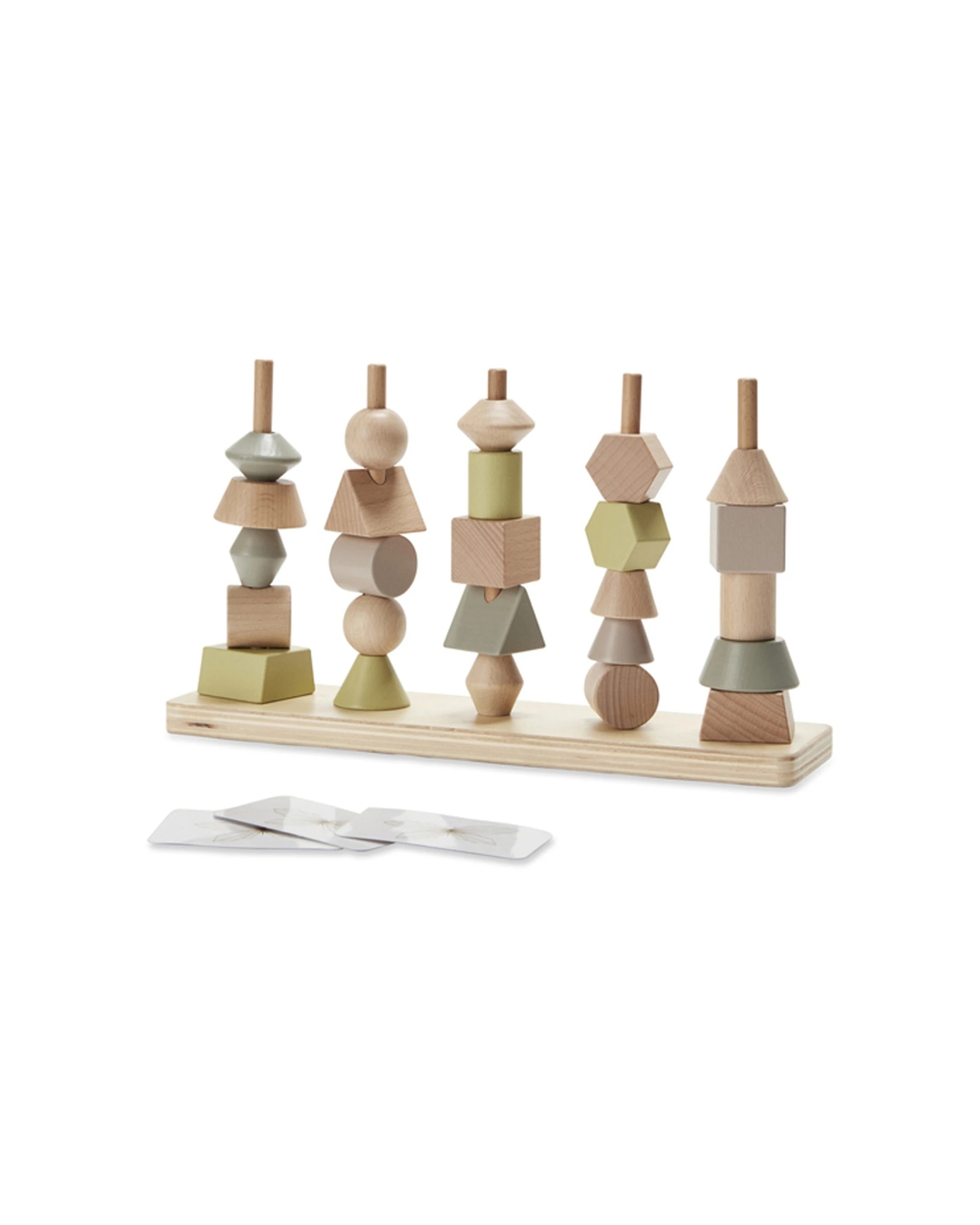 1 By Astrup 26pc Wooden Educational Stacking Tower Set Kids - Natural, 1 of 2