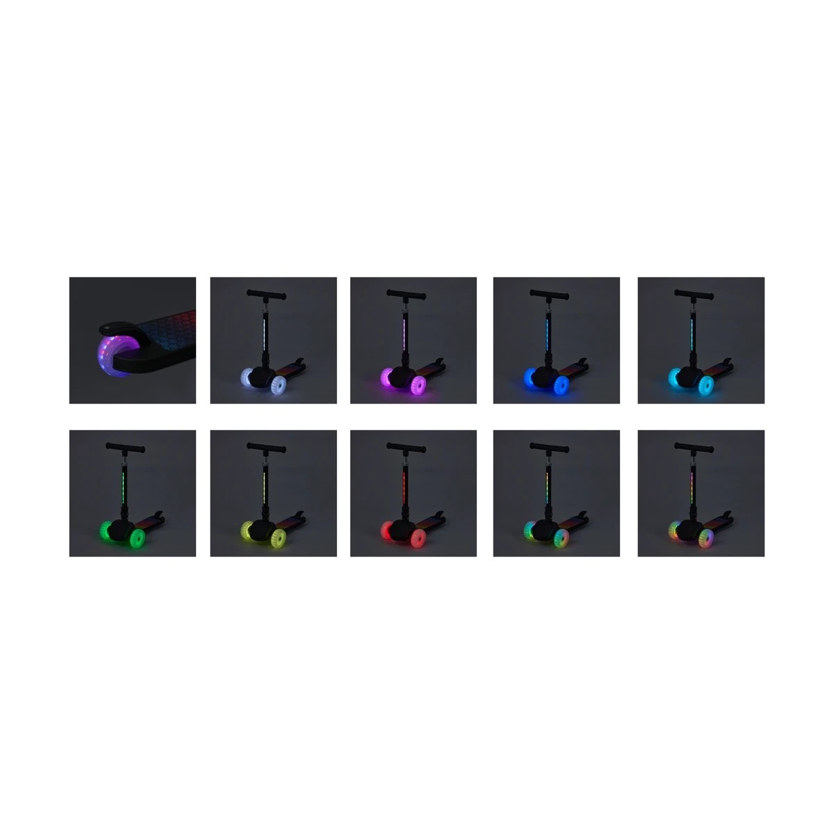 8 Light Up Tri Scooter - Black, 8 of 10