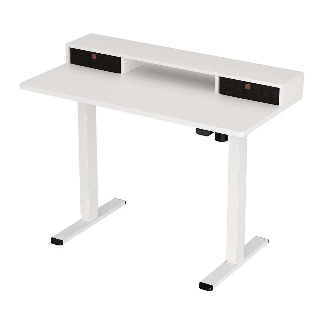 1 Artiss Electric Standing Desk with Storage Shelf Drawer Office Table - White, 1 of 7