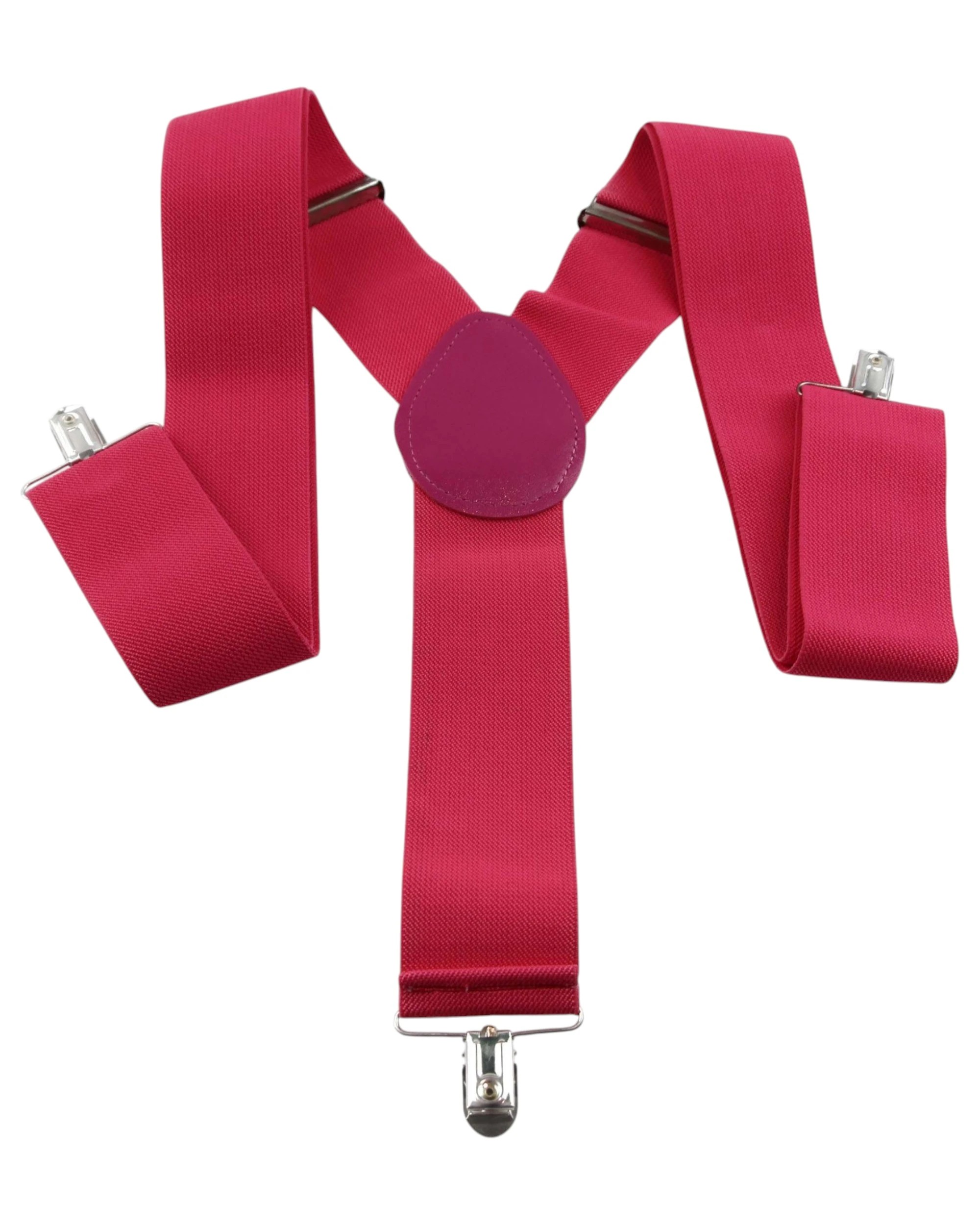 1 Zasel Mens Adjustable Extra Wide Heavy Duty 120cm Suspenders - Pink - Pink, 1 of 3