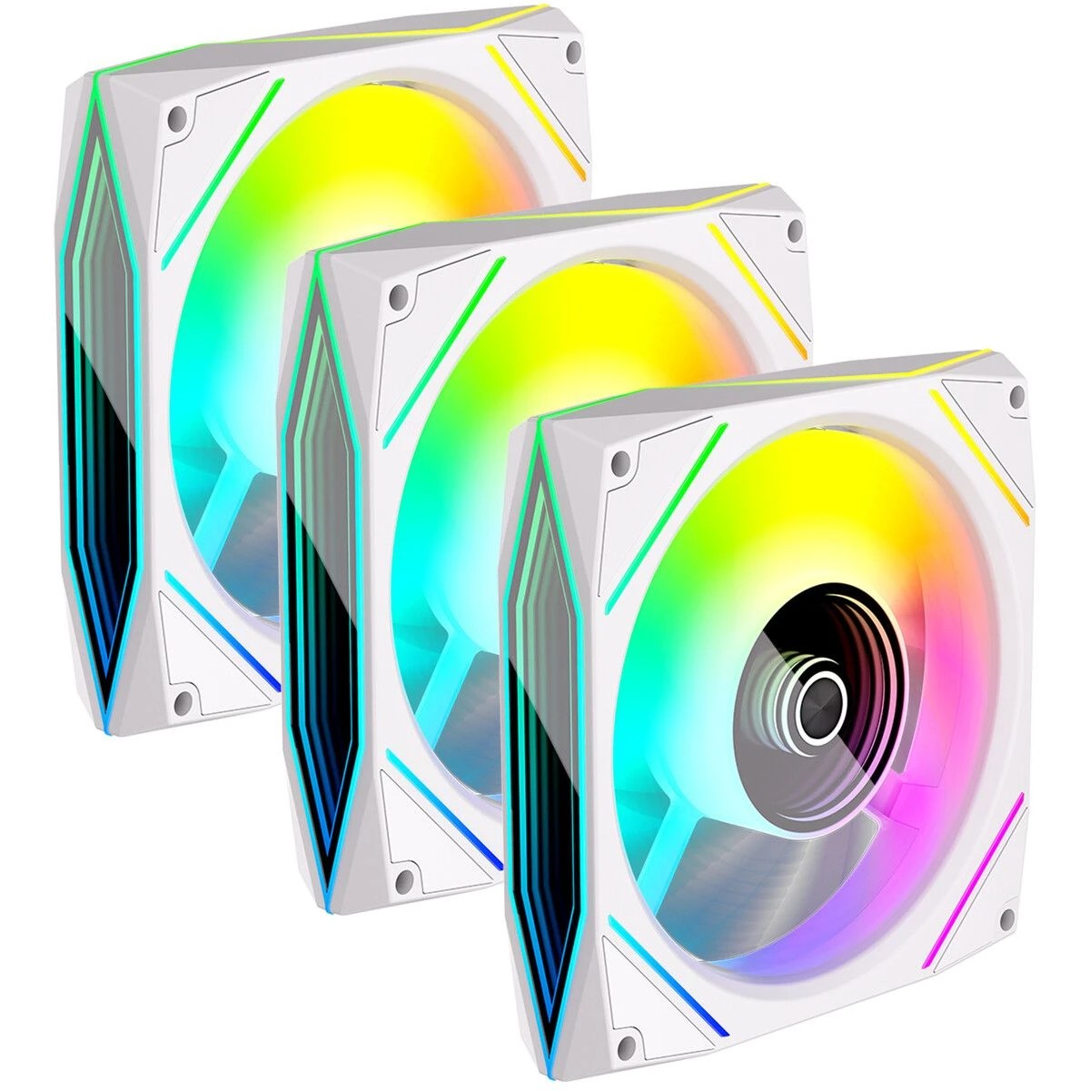 1 AUSWAY 3Pcs PC CPU Case Fan Cooler DC 12V ARGB Cooling Computer System, 1 of 1