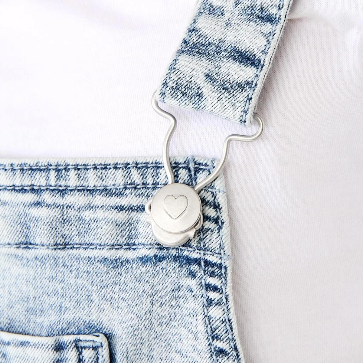 4 Denim Full Length Dungarees Light Wash, 4 of 8