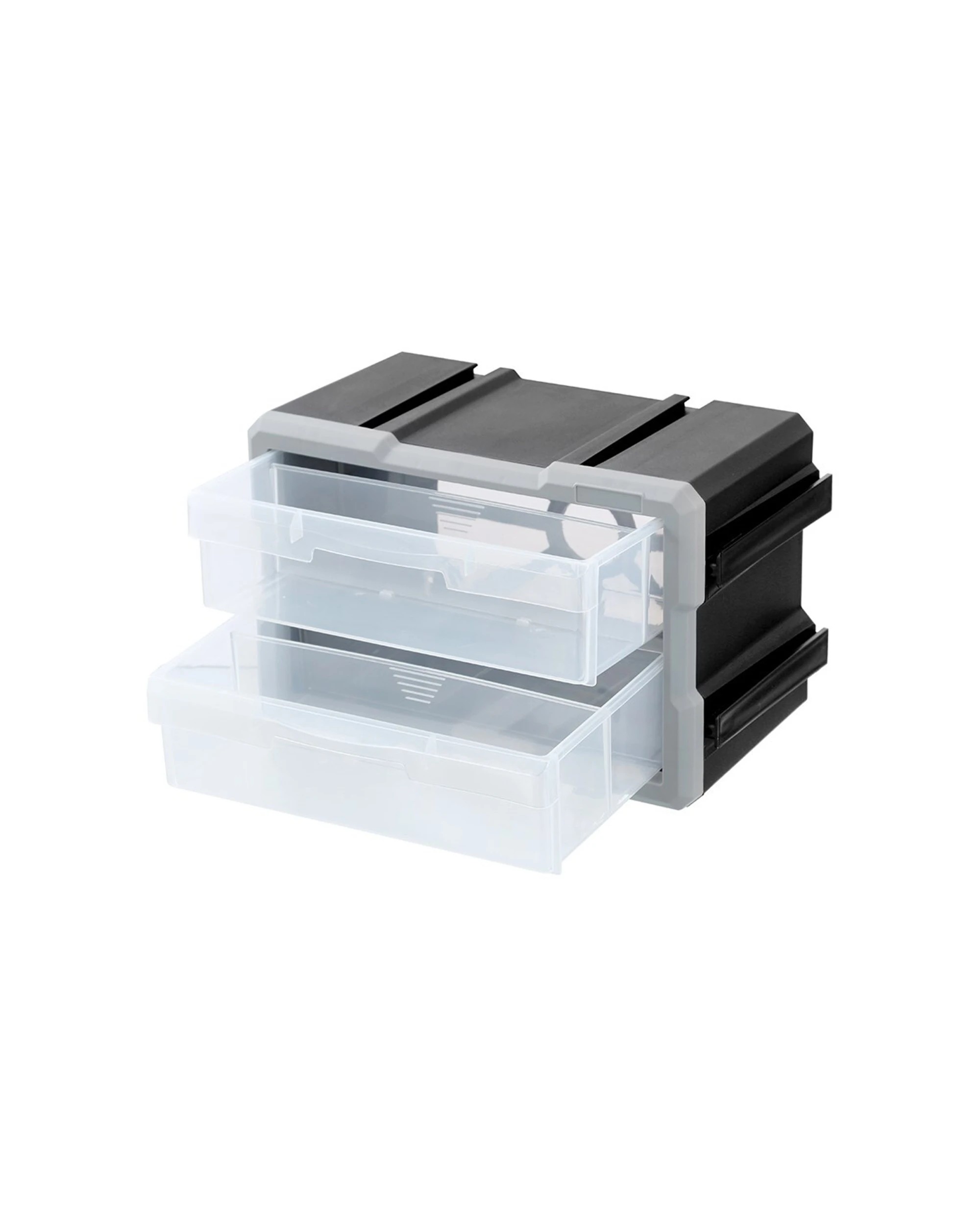 5 Boxsweden Garaz 2-Drawer Storage Organiser 29.5x19.5cm - Stackable Lock-In
 - grey, 5 of 5