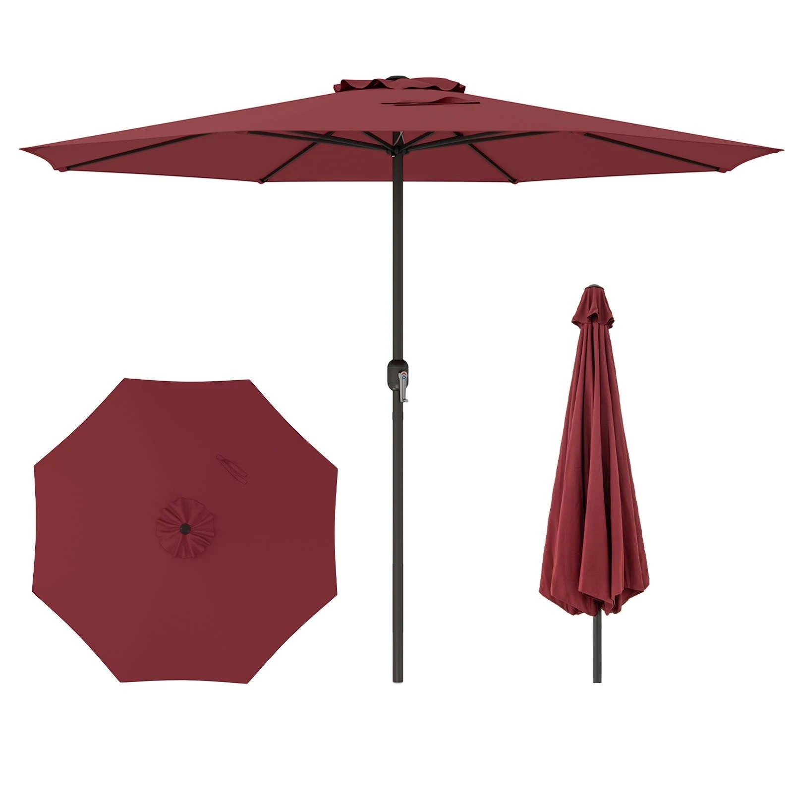 1 Costway 3.6m Patio Umbrella Outdoor Market Double-Tiered Table Umbrella - Red, 1 of 3