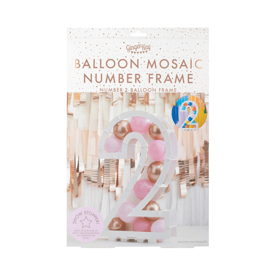 4 Ginger Ray Ginger Ray Number 2 Balloon Mosaic Frame 85cm, 4 of 4
