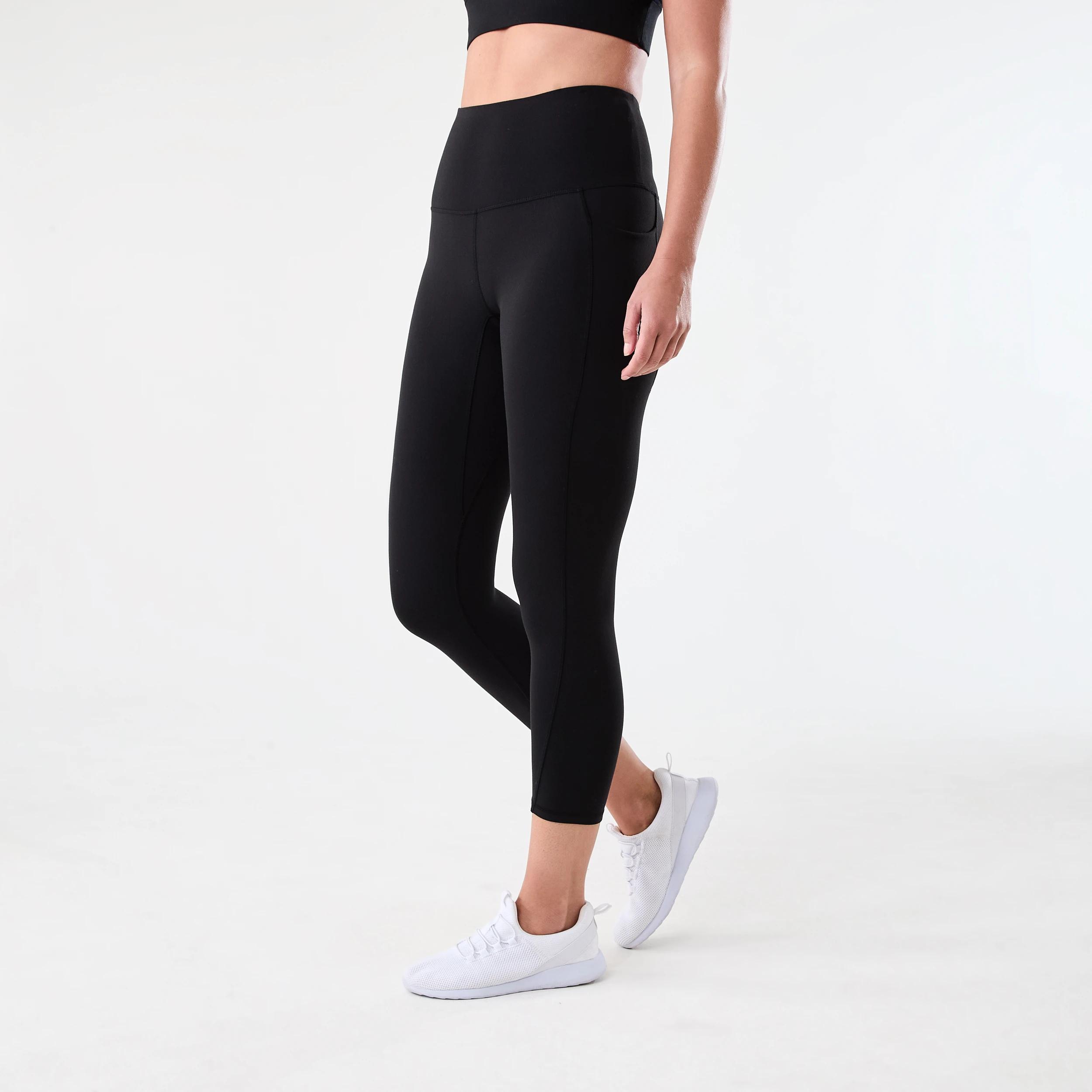 2 Active Womens Crop Ultimate Yoga Leggings BLACK, 2 of 5