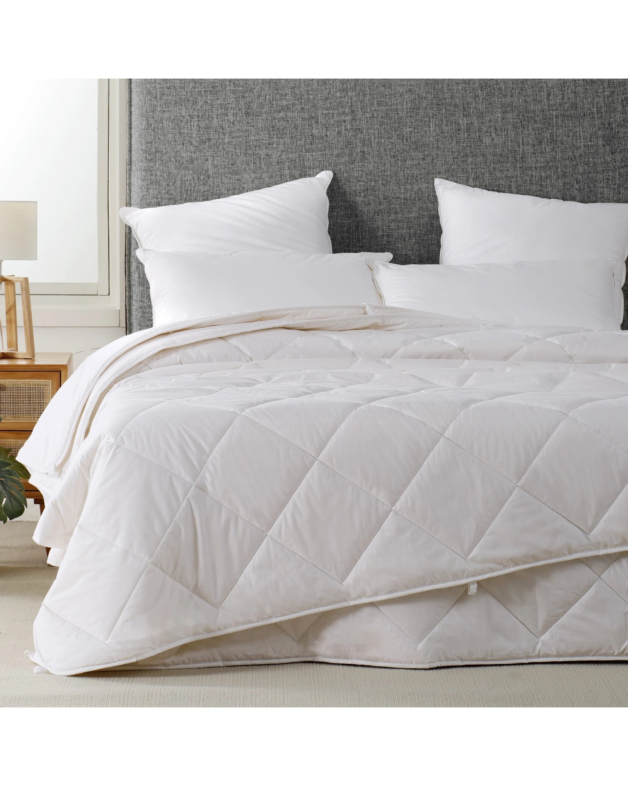 1 Dreamaker All Seasons 2 Piece Australian Washable Wool Quilt - King Bed - White, 1 of 1