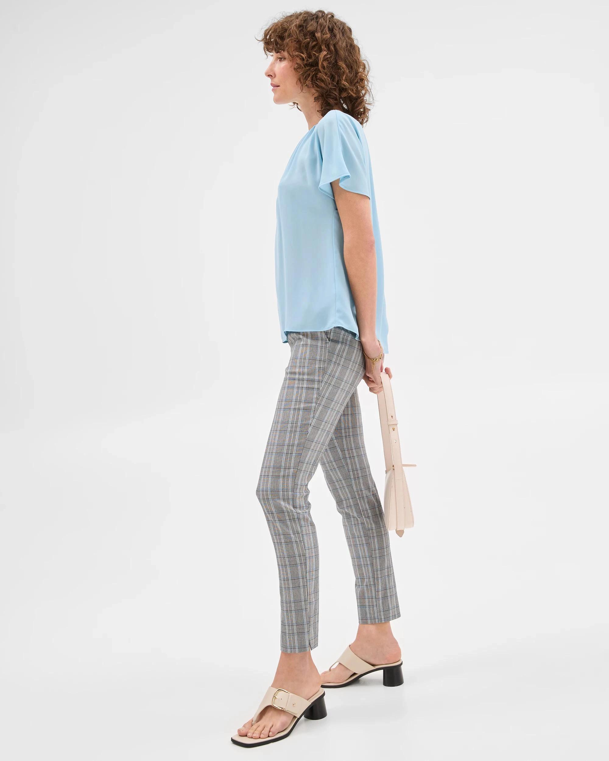 3 Preview Carrie Bengaline Ankle Length Skinny Pants GREY CHECK, 3 of 6