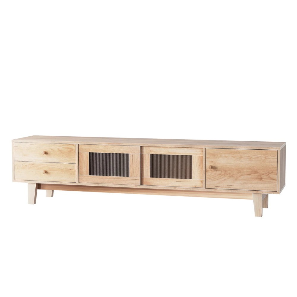 1 Artiss TV Cabinet Entertainment Unit Stand Storage Drawer 180CM - Natural, 1 of 8