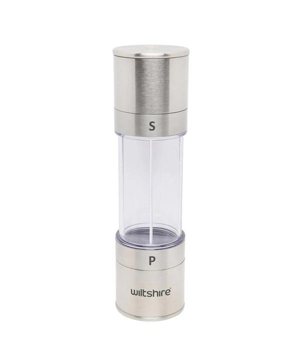 Wiltshire 19cm Dual Manual Salt & Pepper Mill  Silver