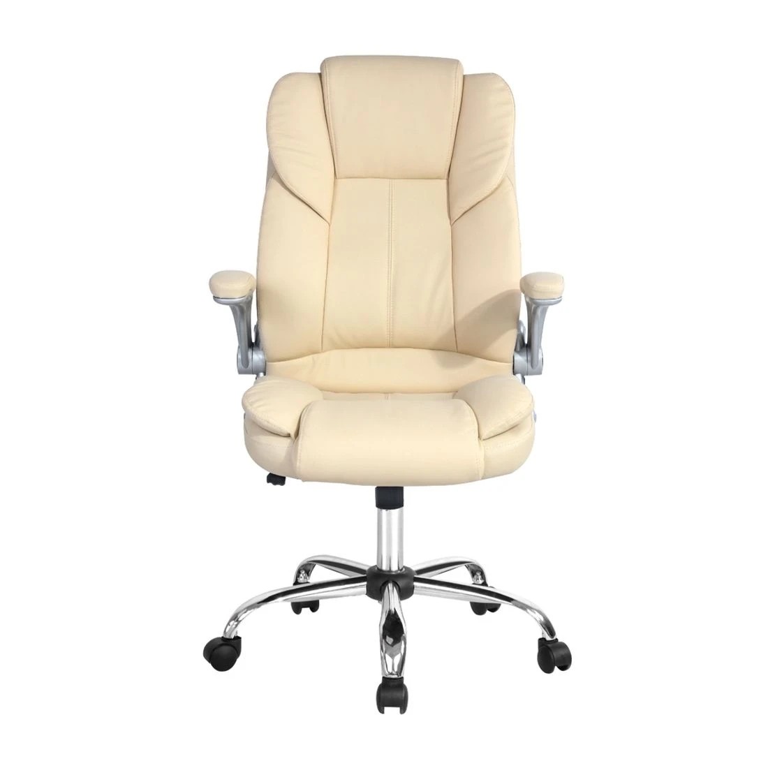 4 Artiss Executive Office Chair Leather Tilt Beige - White, 4 of 7
