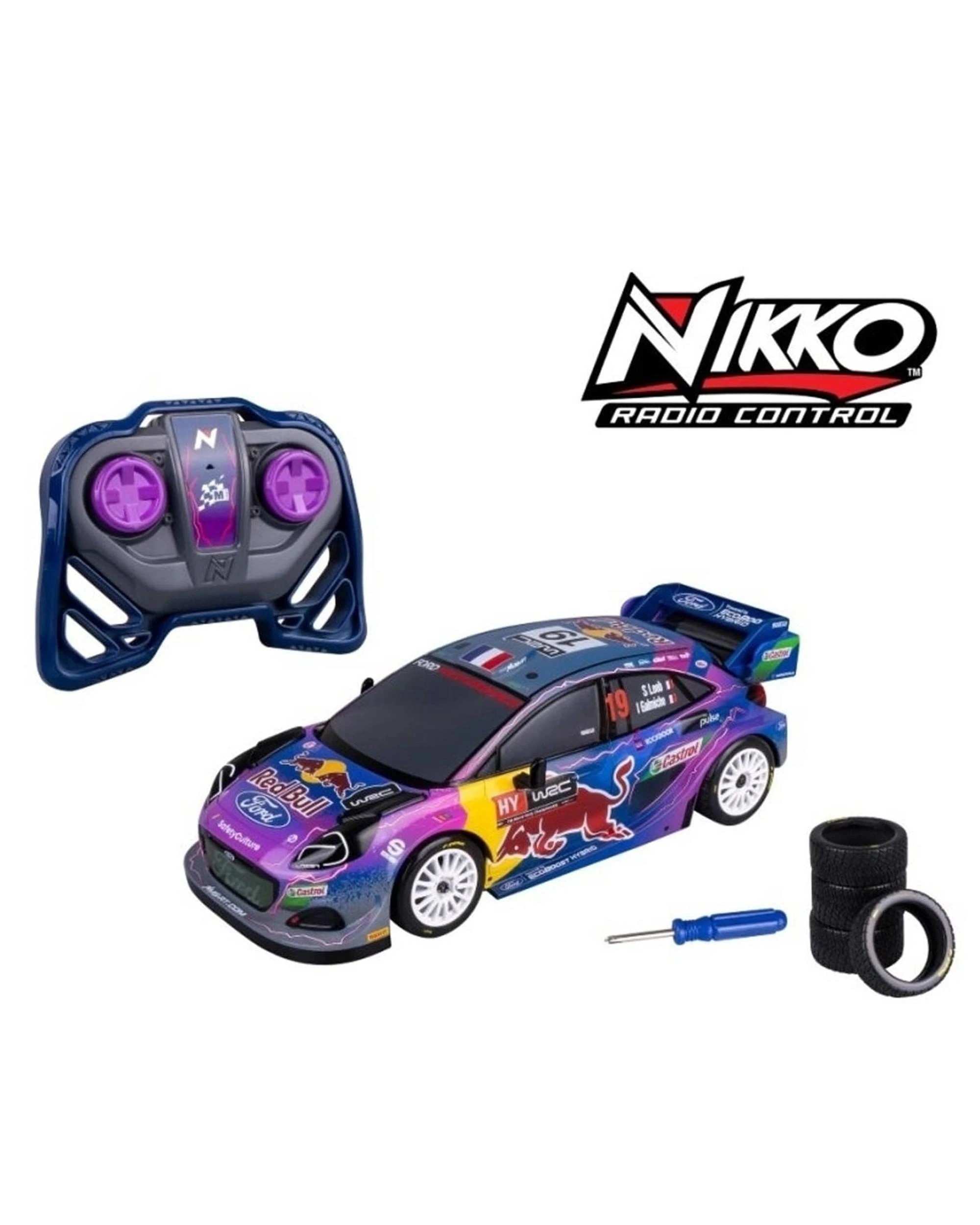 1 Nikko Radio Control Rally Series M-Sport Ford Puma #19 Loeb 1:16 Scale R/C Vehicle with Extra Tyres, 1 of 5