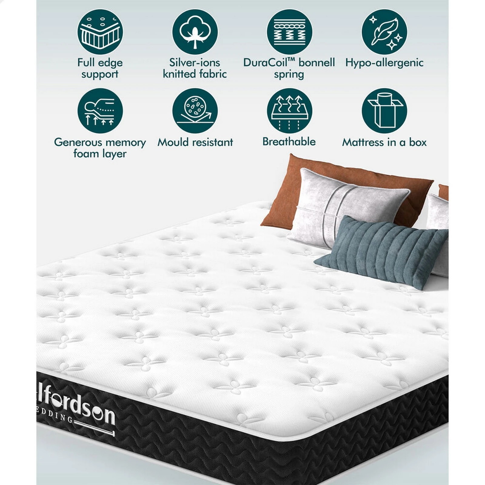 3 Alfordson Mattress 14CM Tight Top Spring Foam Bedding Medium Firm - Double Bed, 3 of 10