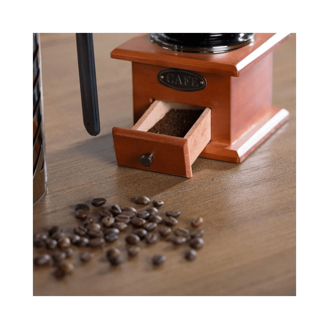3 BR Home Antique Coffee Grinder Mill Manual Hand Made Wooden Bean Grind Pepper, 3 of 8