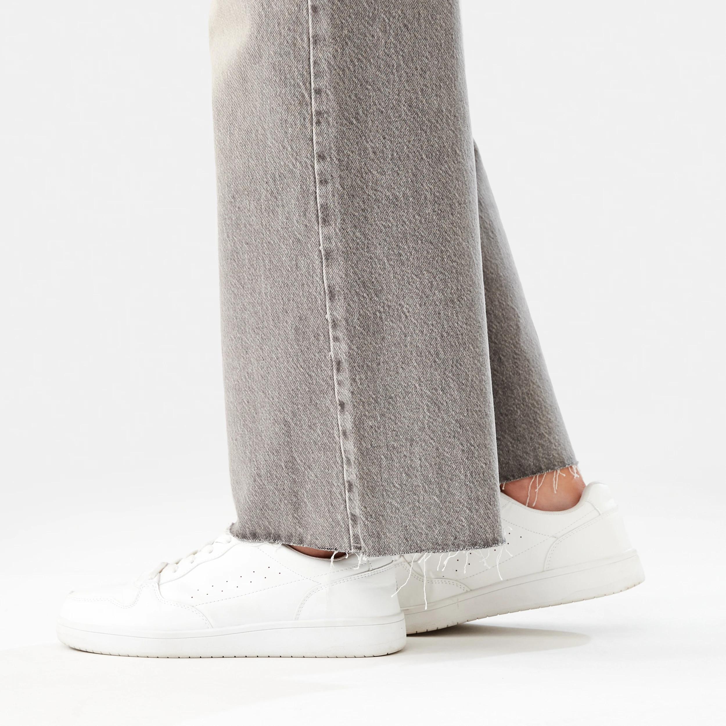 7 Wide Leg Raw Hem Jeans FADED TAUPE, 7 of 9