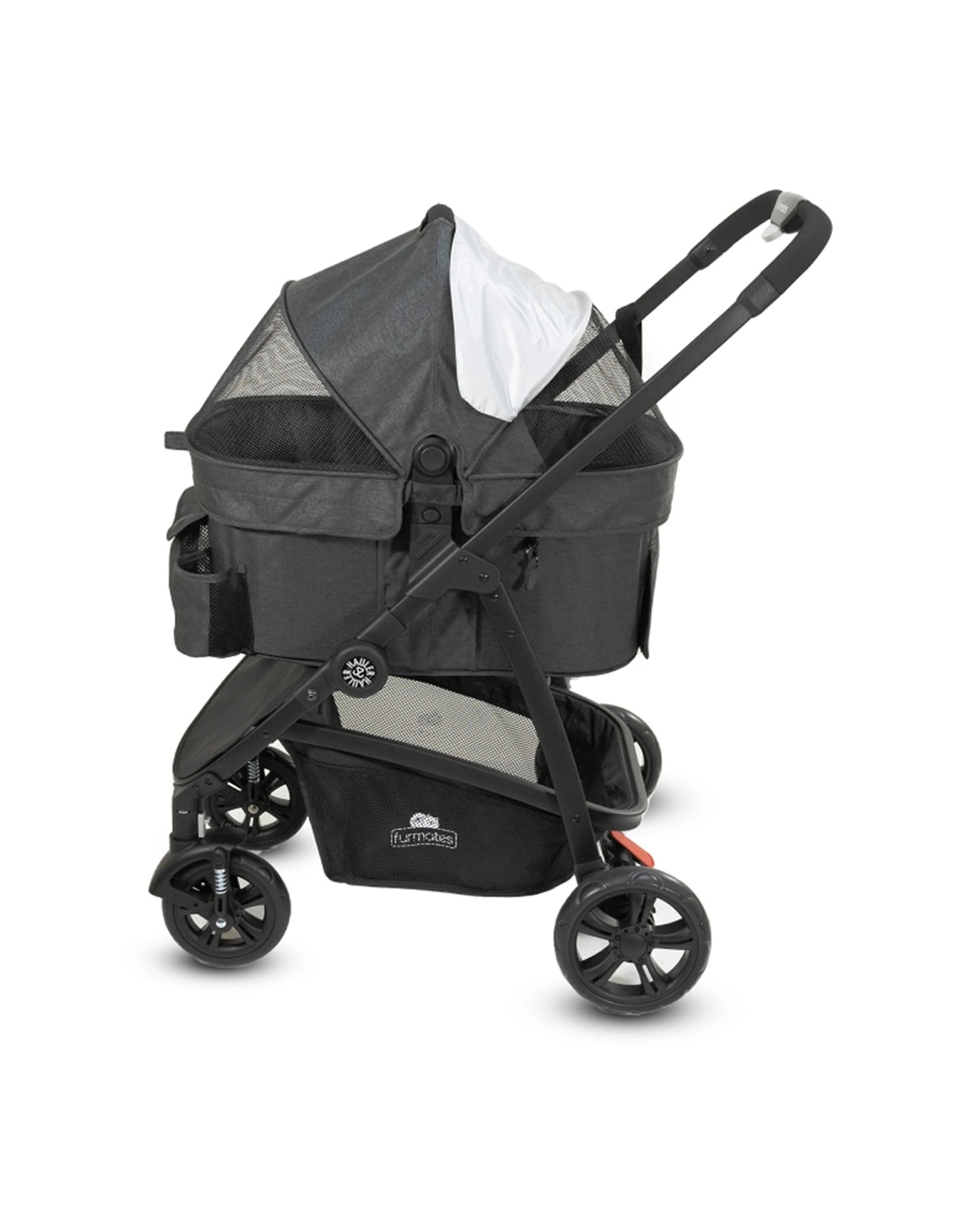 5 Furmates Hauler Pet Stroller Pram With Removable Carrier Mesh And Foldable 25kg - Grey, 5 of 8