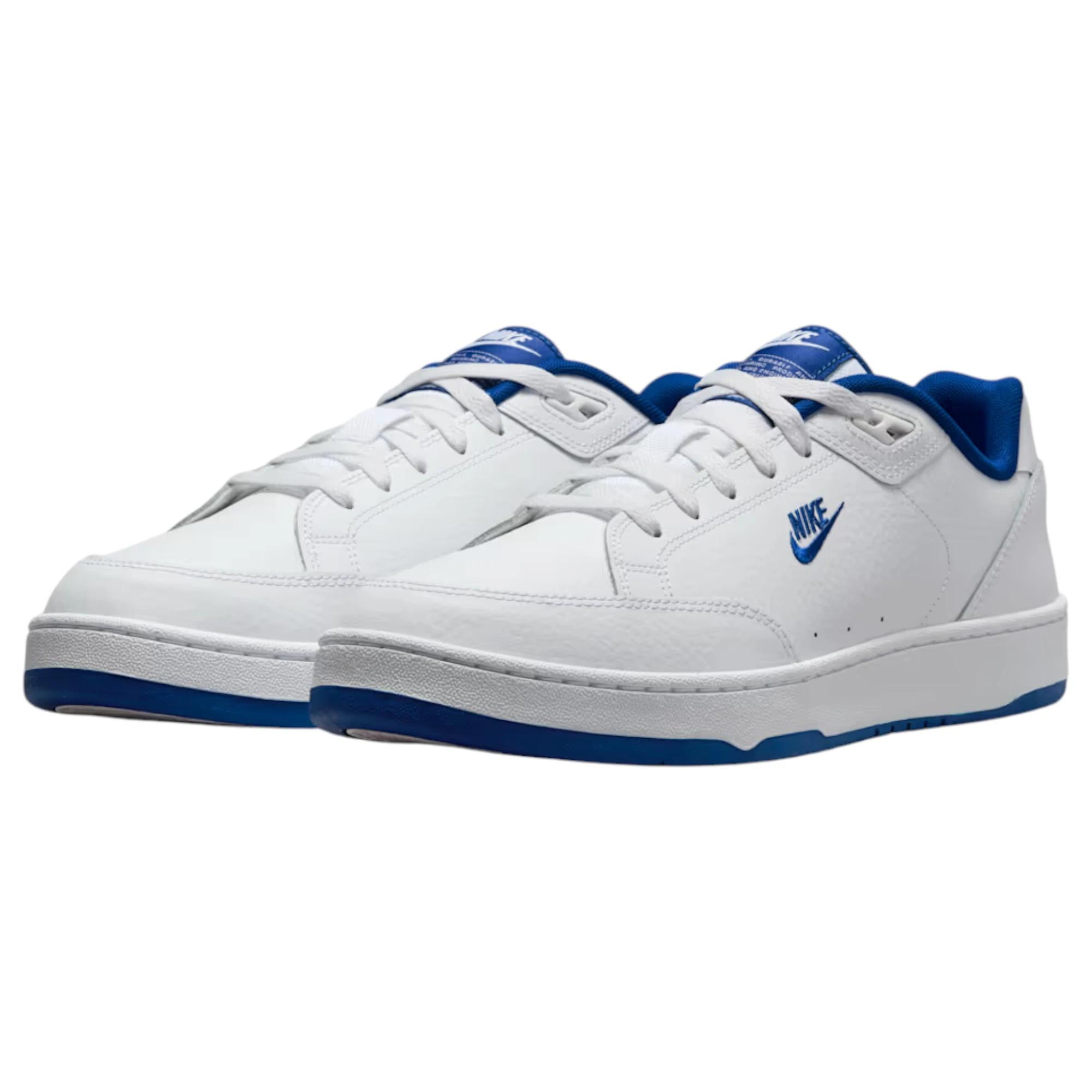 2 Nike Mens Grandstand II Athletic Shoes WHITE/BLUE, 2 of 7