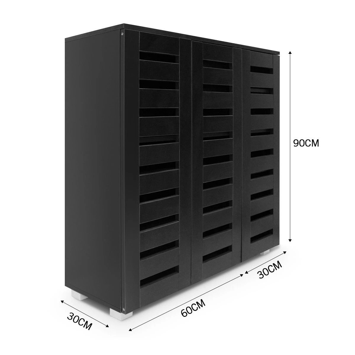 3 Ausway 4 Tier Wooden Shoe Storage Cabinet Rack Shelf Organiser for 30 Pairs, 3 of 7