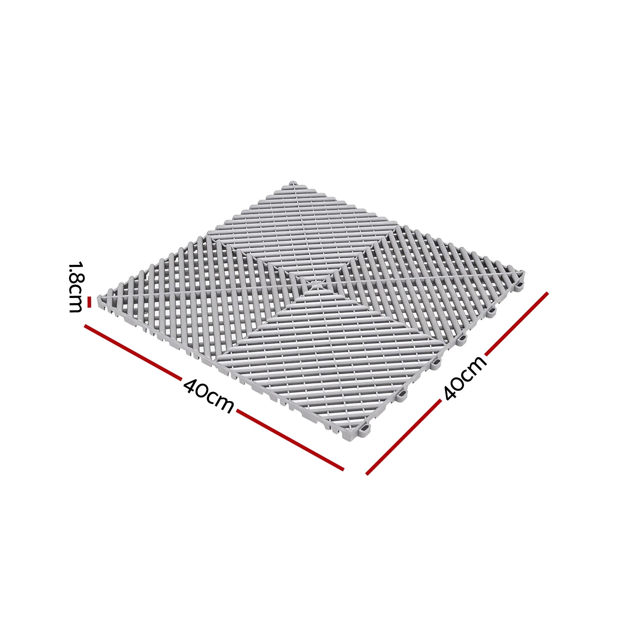 2 Giantz 20PCS Garage Floor Tiles Interlocking Drainage Non-Slip Tiles Heavy Duty for - Grey, 2 of 4