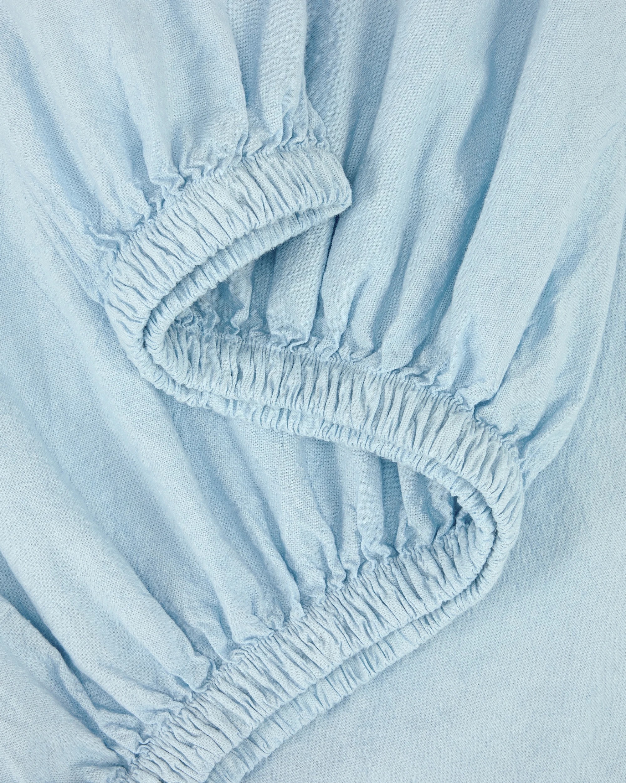 3 Stonewashed Cotton Sheet Set - Queen Bed, Blue, 3 of 4