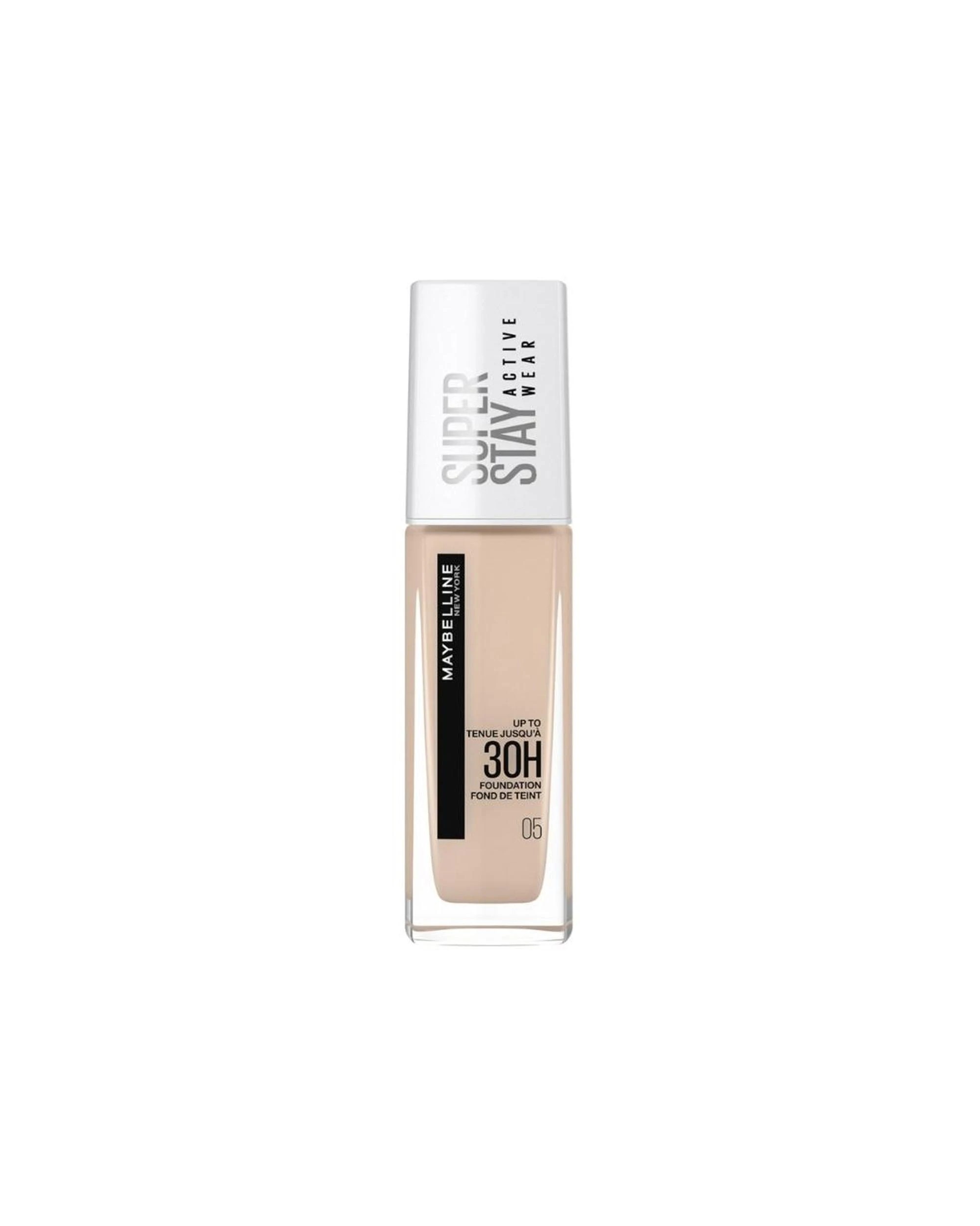 1 Maybelline SuperStay Active Wear 30HR Longwear Foundation 30mL - 05 Light Beige - Beige, 1 of 2