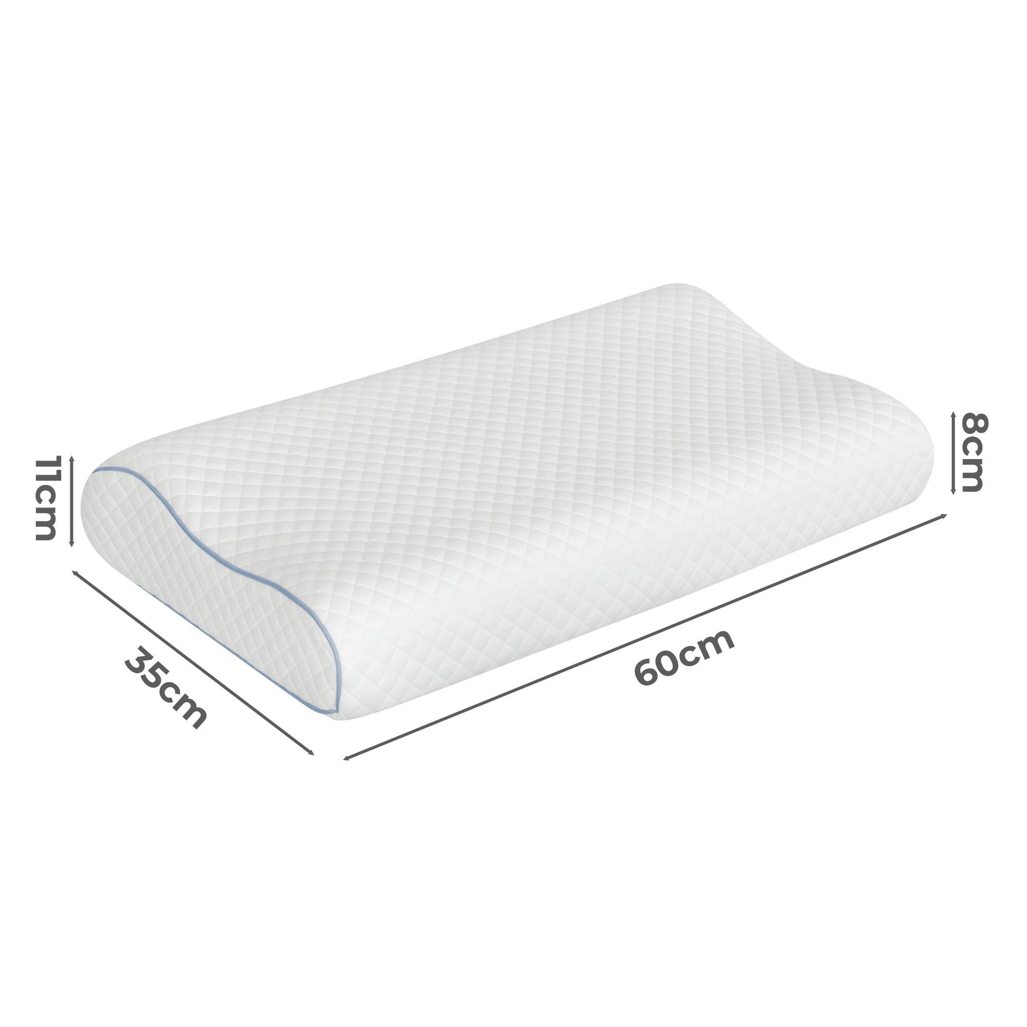 3 Dreamz Memory Foam Pillow White High-Density Neck Shoulder Support Pain Slow, 3 of 9